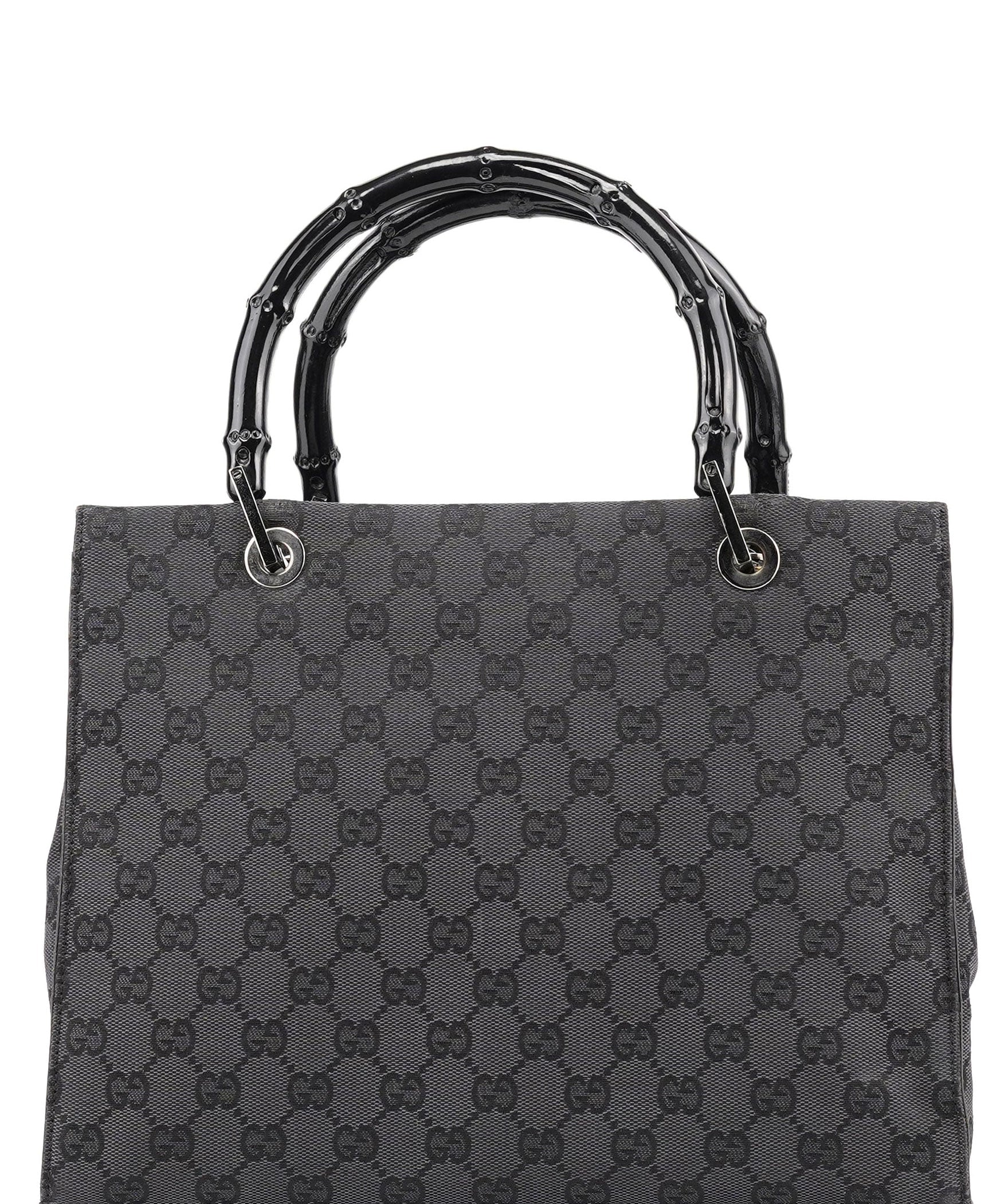 Gucci Black GG Bamboo Tote 2-Way