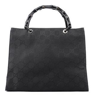 Gucci Black GG Bamboo Tote