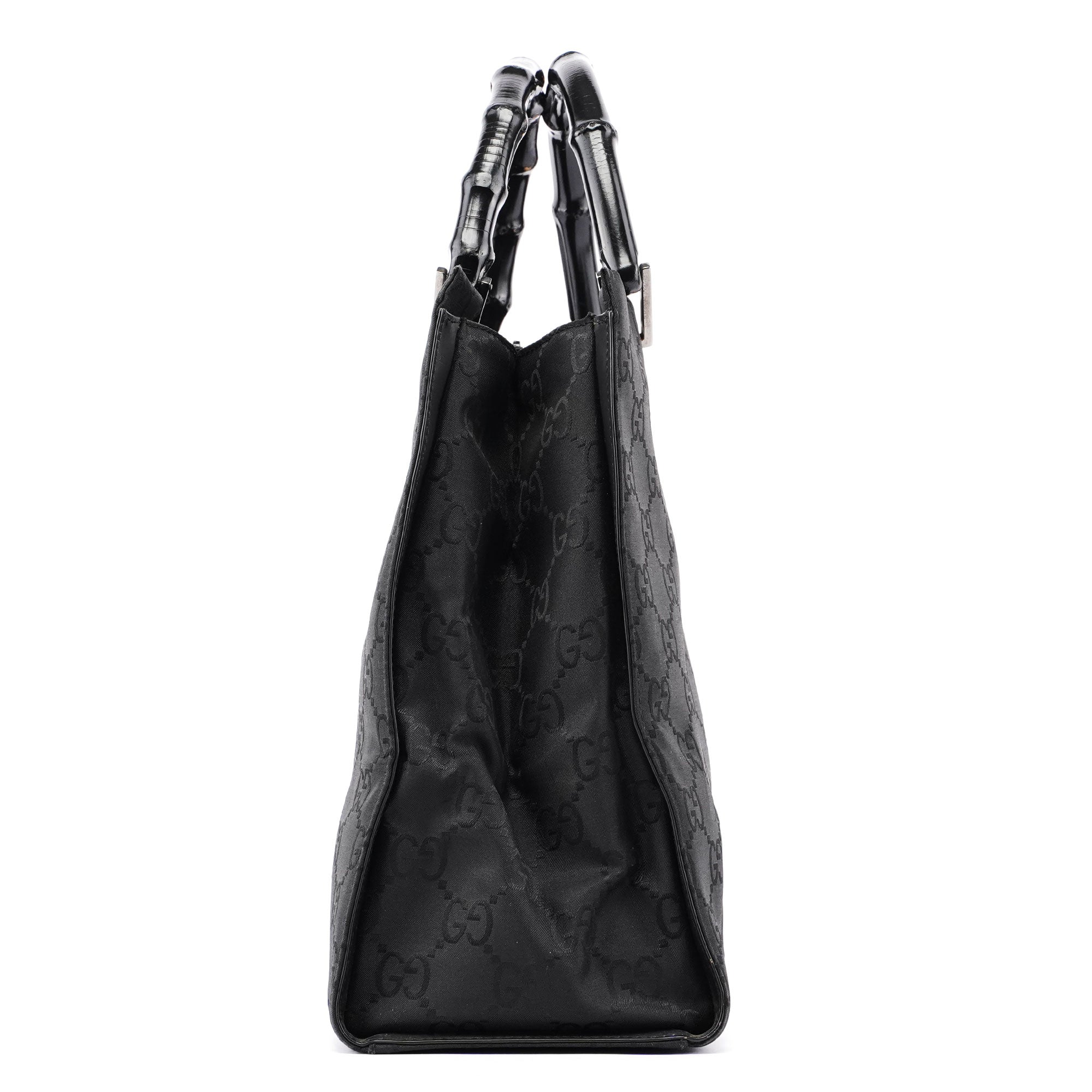 Gucci Sac cabas Bamboo en toile GG noire