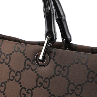 Gucci Black GG Bamboo Tote