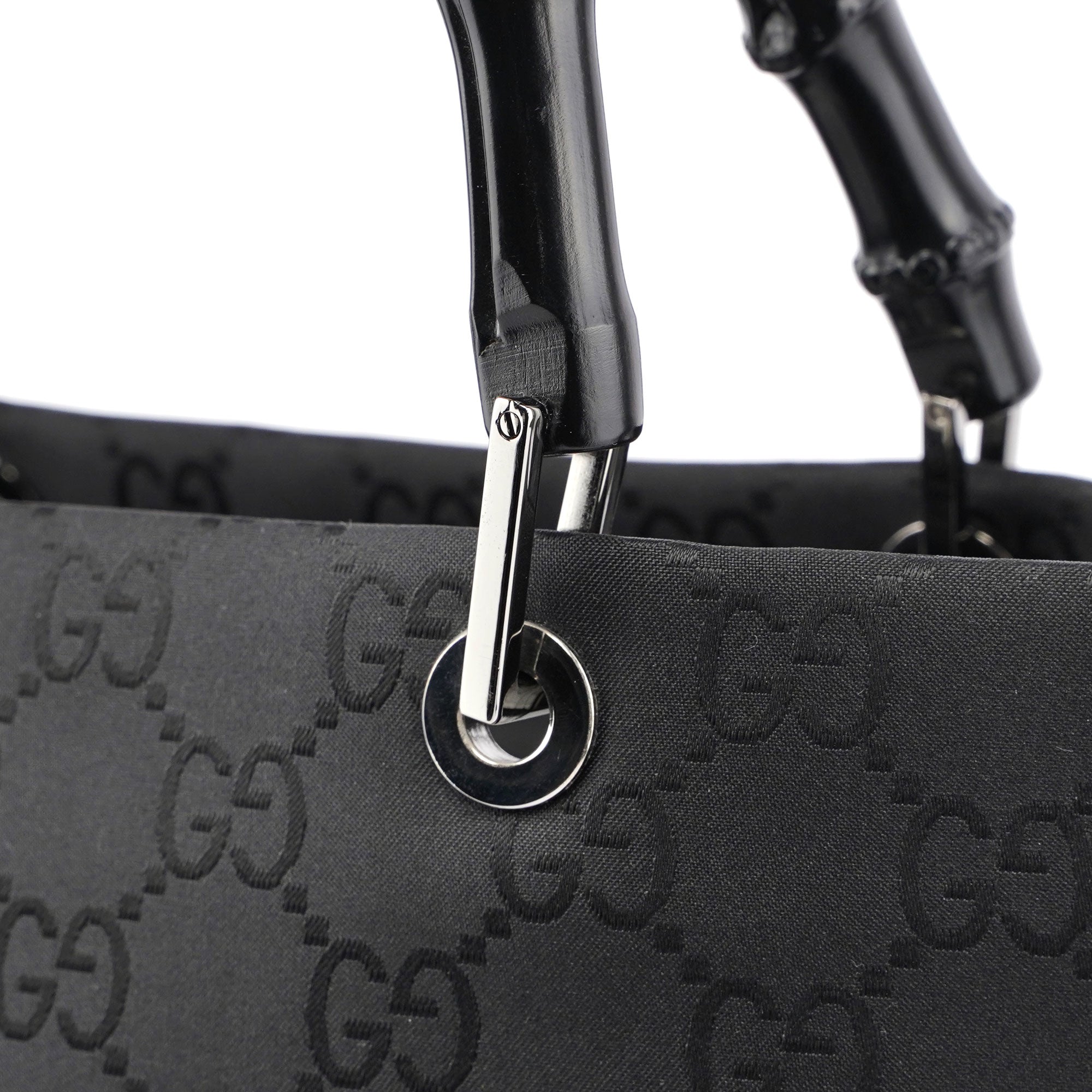 Gucci Black GG Bamboo Tote