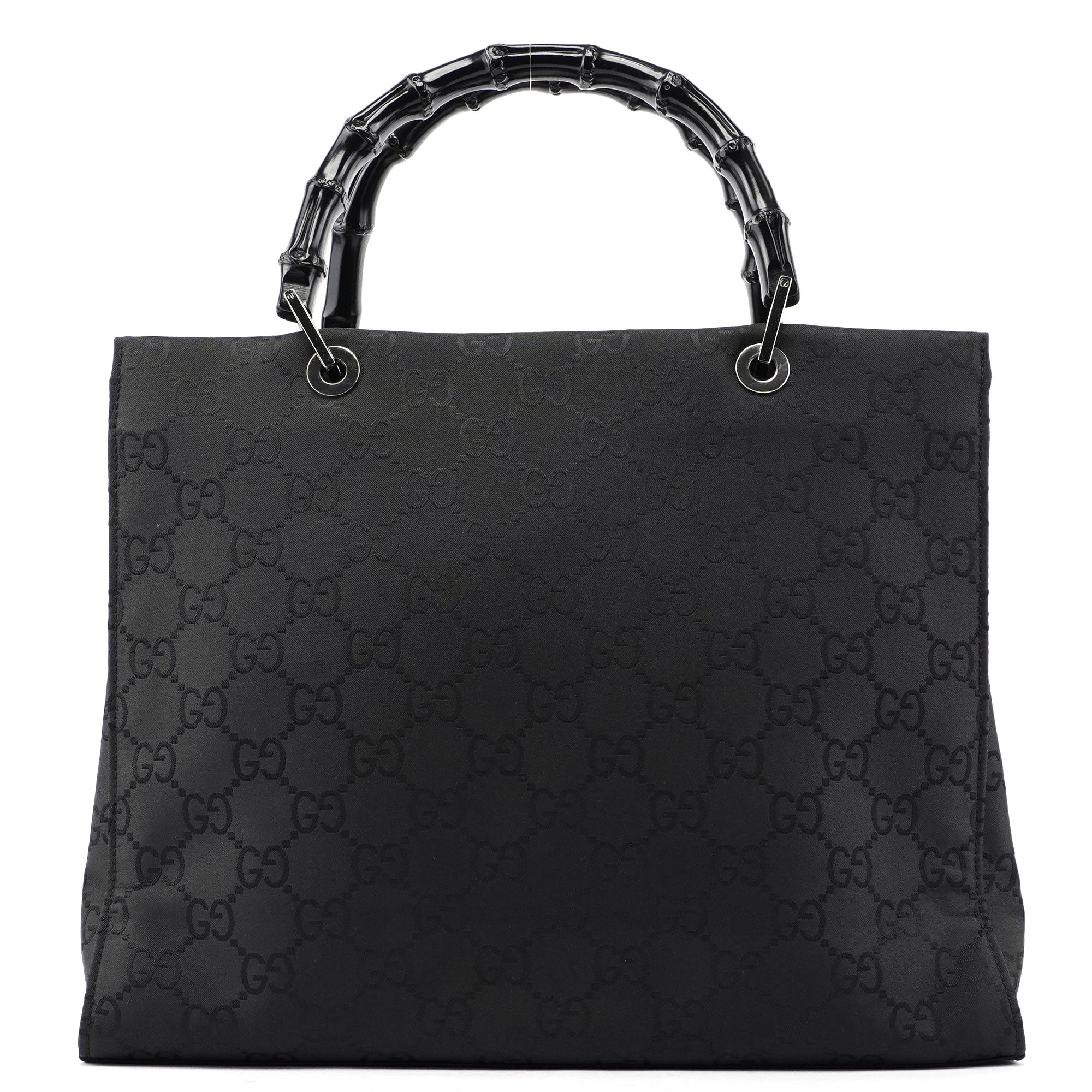 Gucci Black GG Bamboo Tote