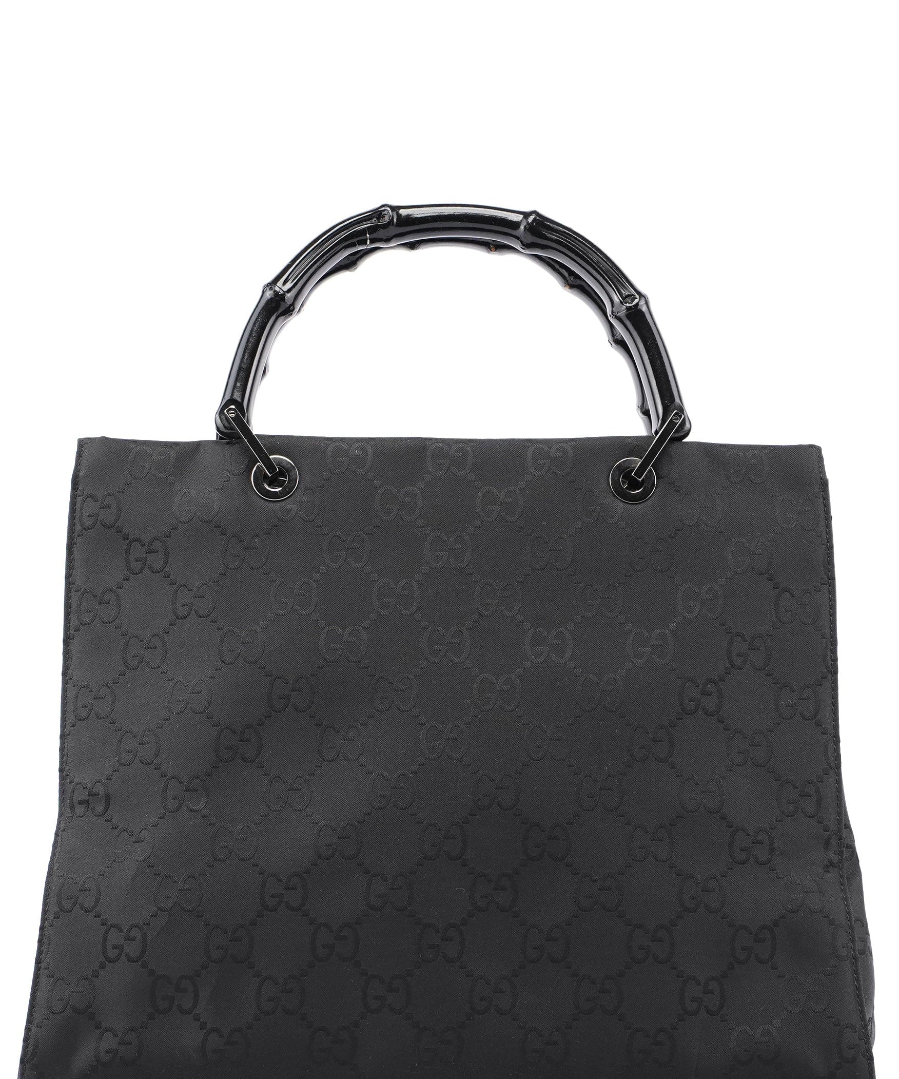 Gucci Black GG Bamboo Tote