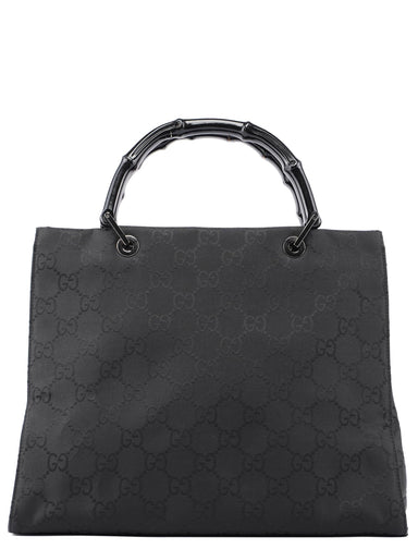 Gucci Black GG Bamboo Tote