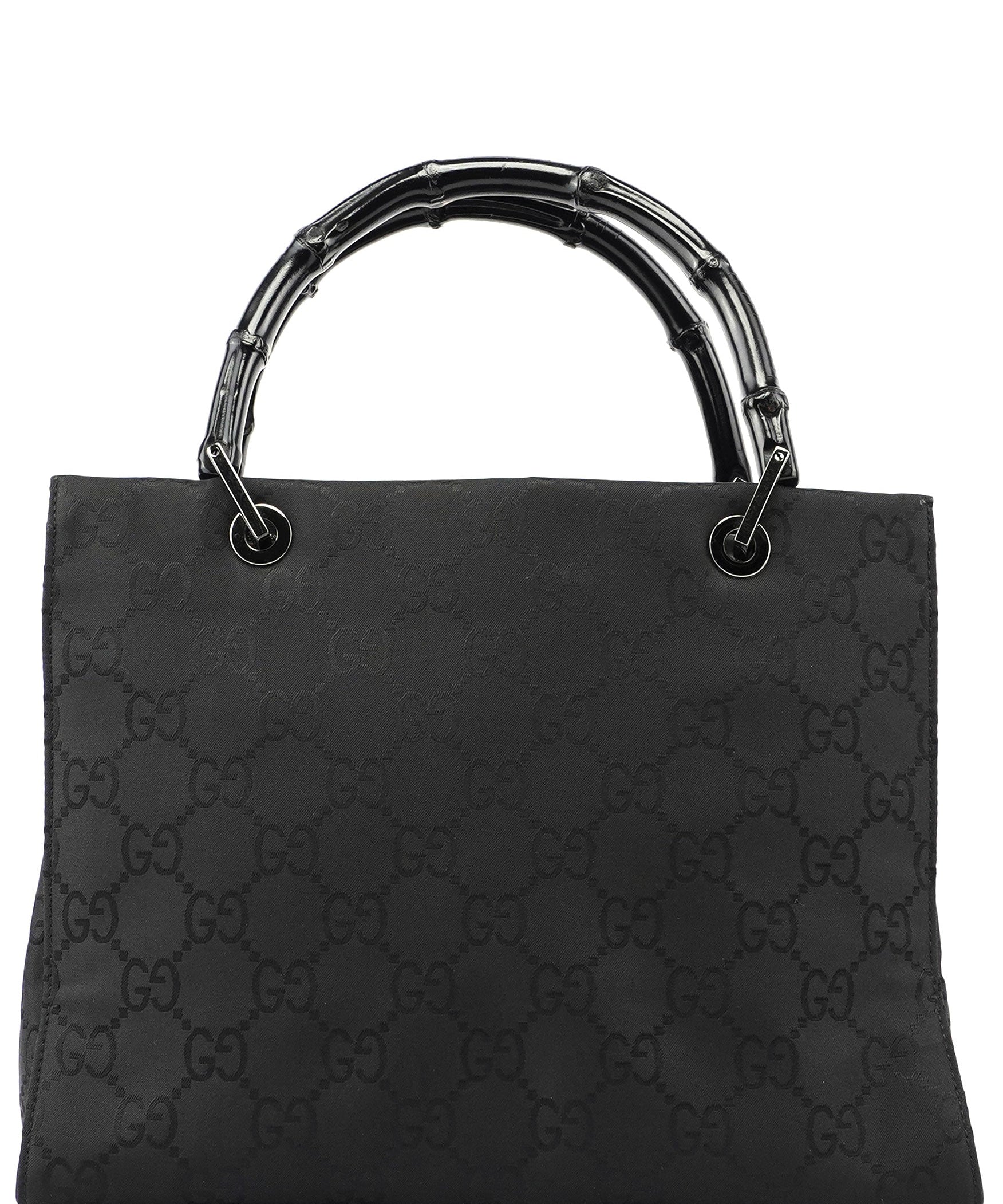 Gucci Black GG Bamboo Tote