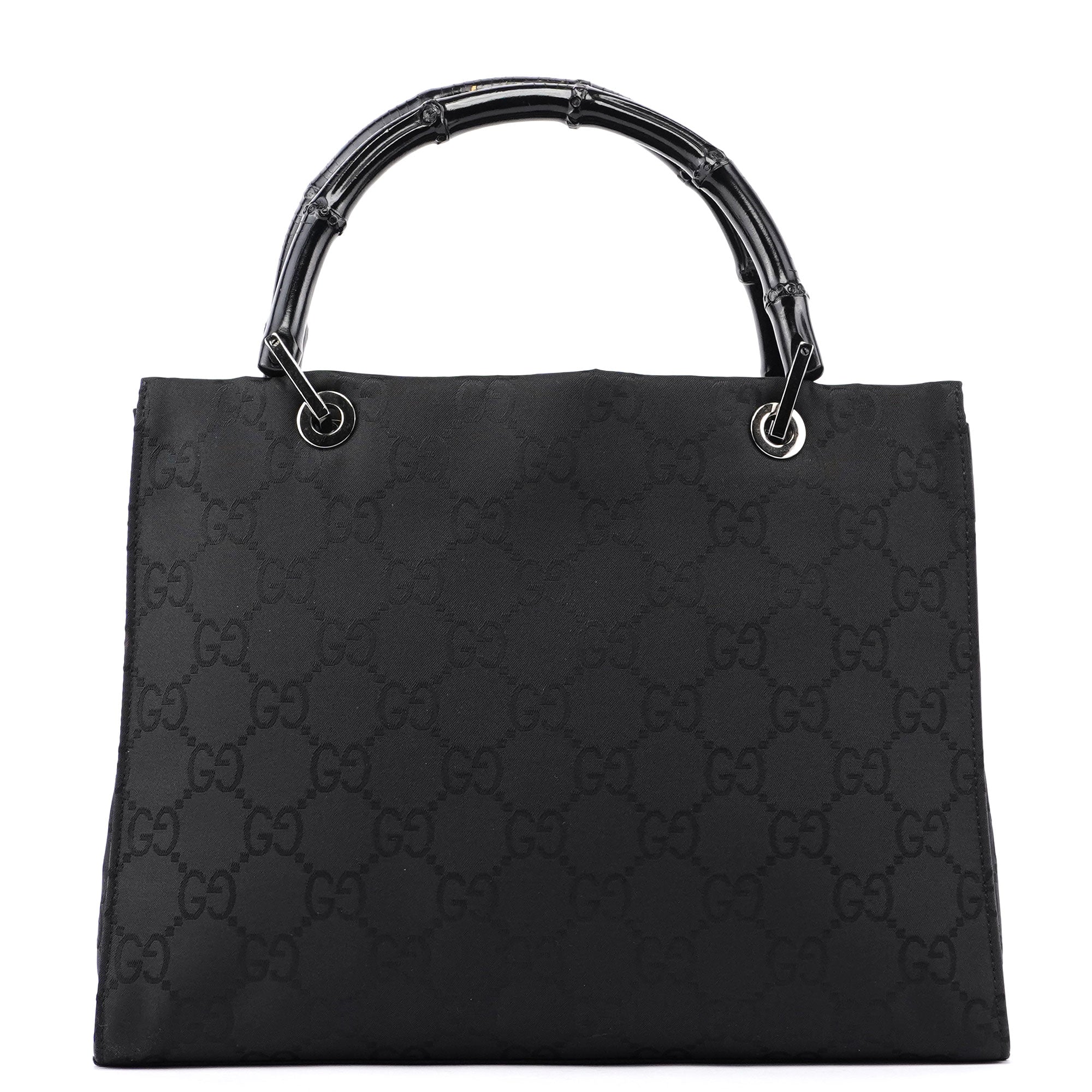 Gucci Sac cabas Bamboo en toile GG noire
