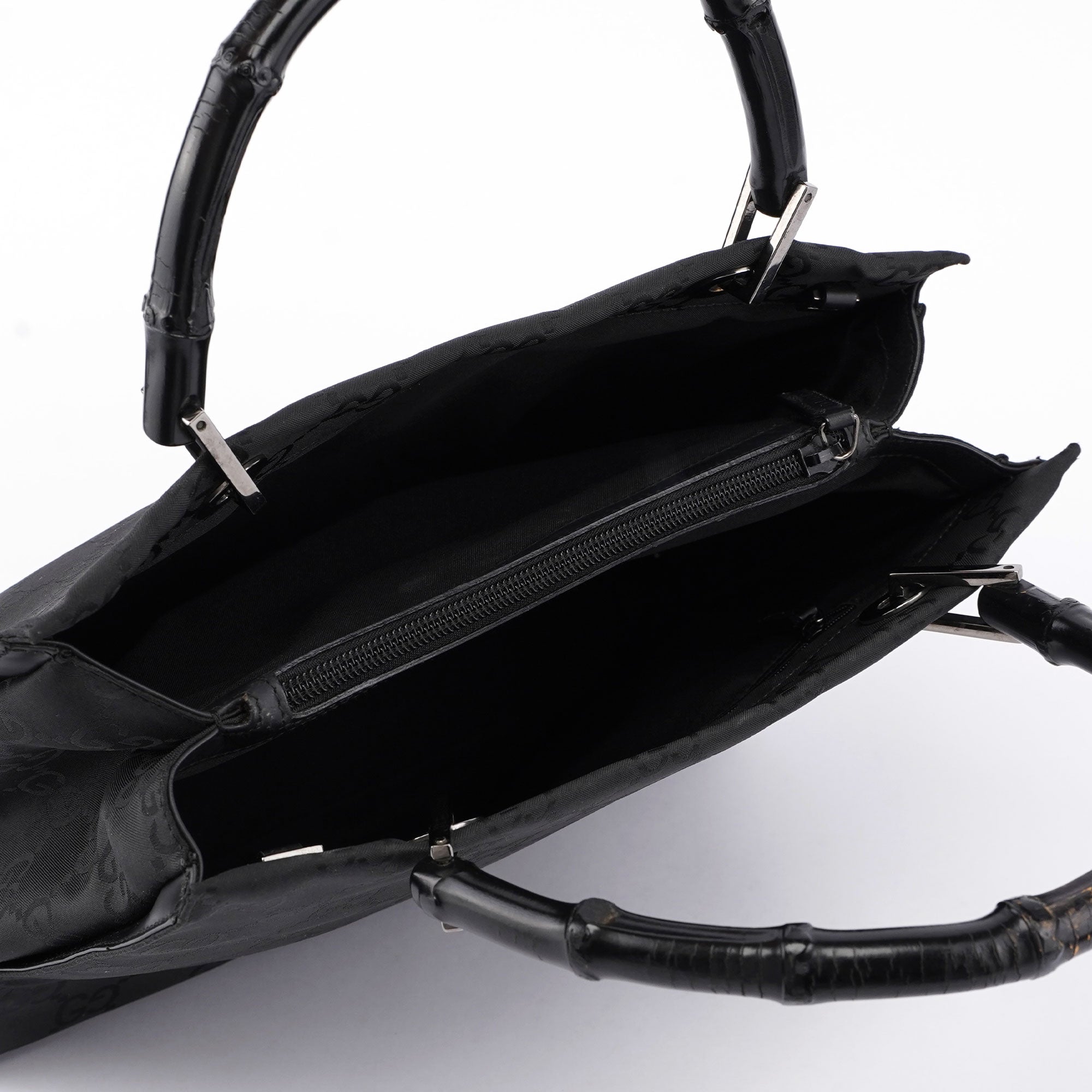 Gucci Sac cabas Bamboo en toile GG noire