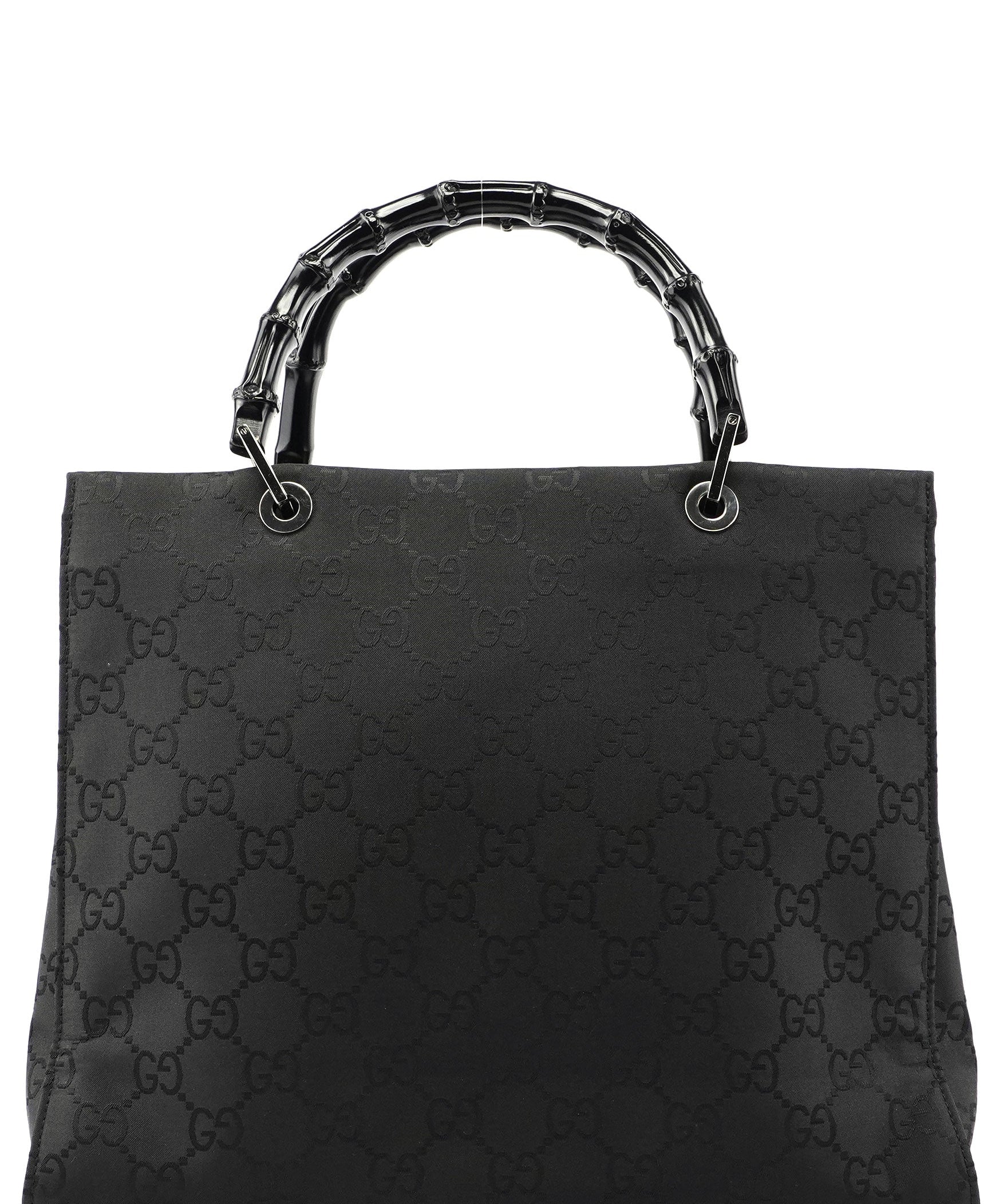 Gucci Black GG Bamboo Tote