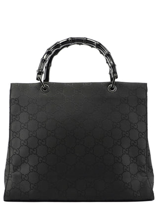 Gucci Black GG Bamboo Tote