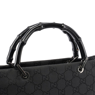 Gucci Black GG Bamboo Tote