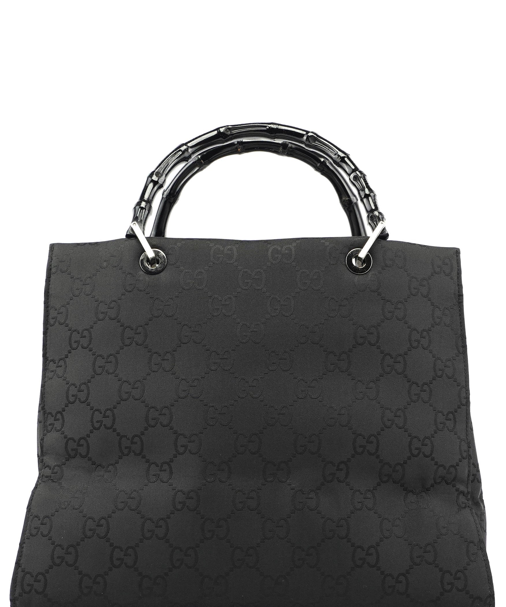 Gucci Black GG Bamboo Tote
