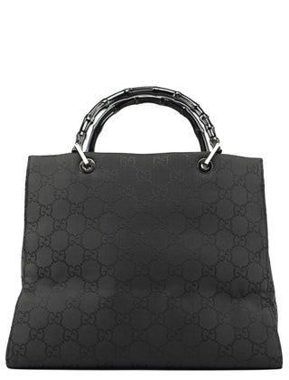 Gucci Black GG Bamboo Tote