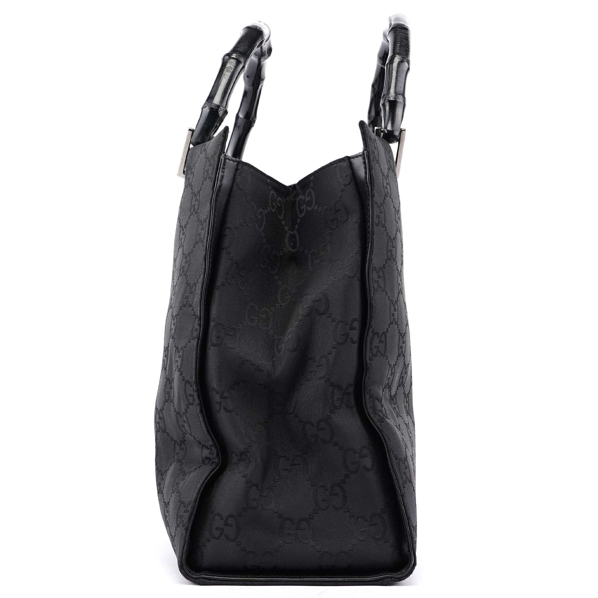 Gucci Sac cabas Bamboo en toile GG noire