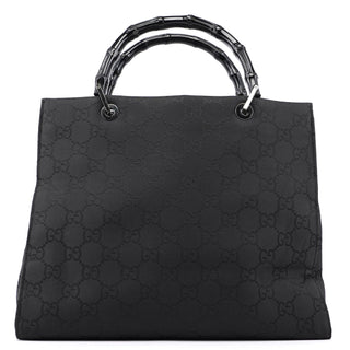 Gucci Black GG Bamboo Tote