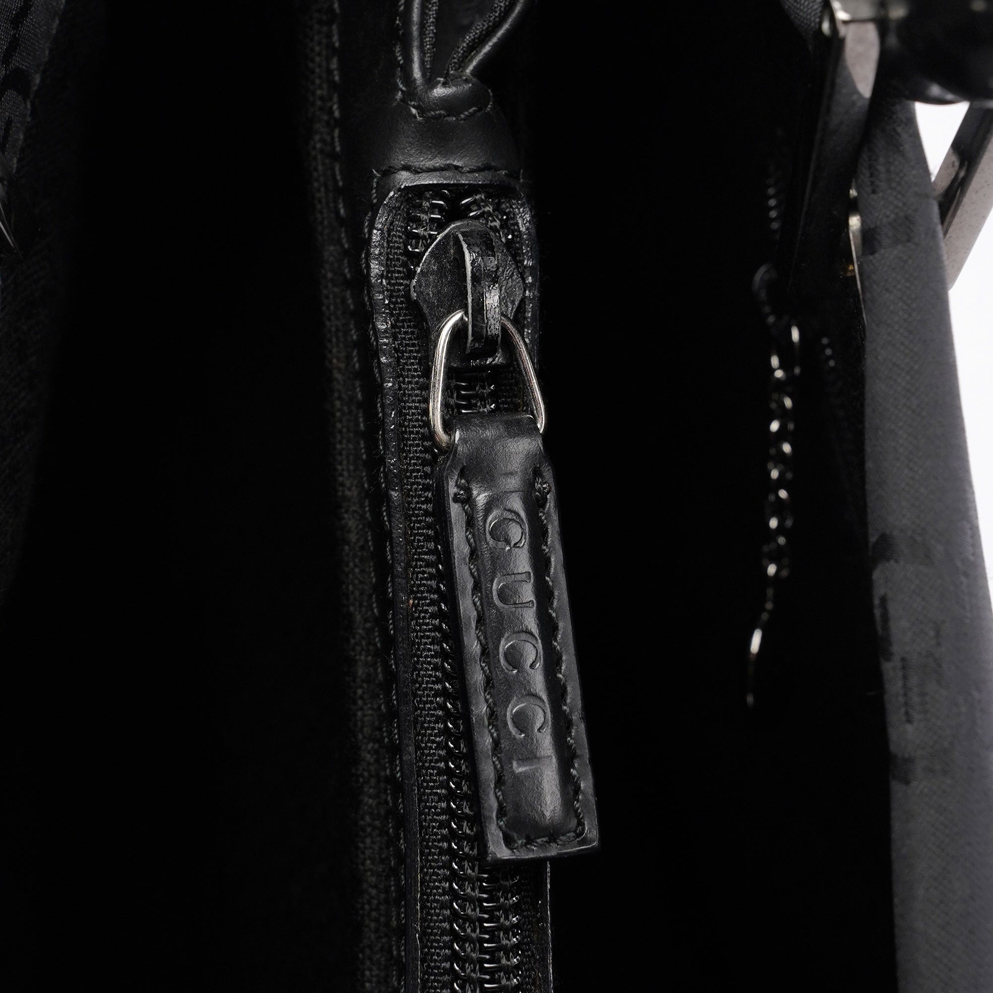 Gucci Sac cabas Bamboo en toile GG noire