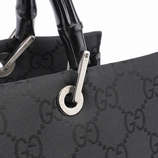 Gucci Black GG Bamboo Tote