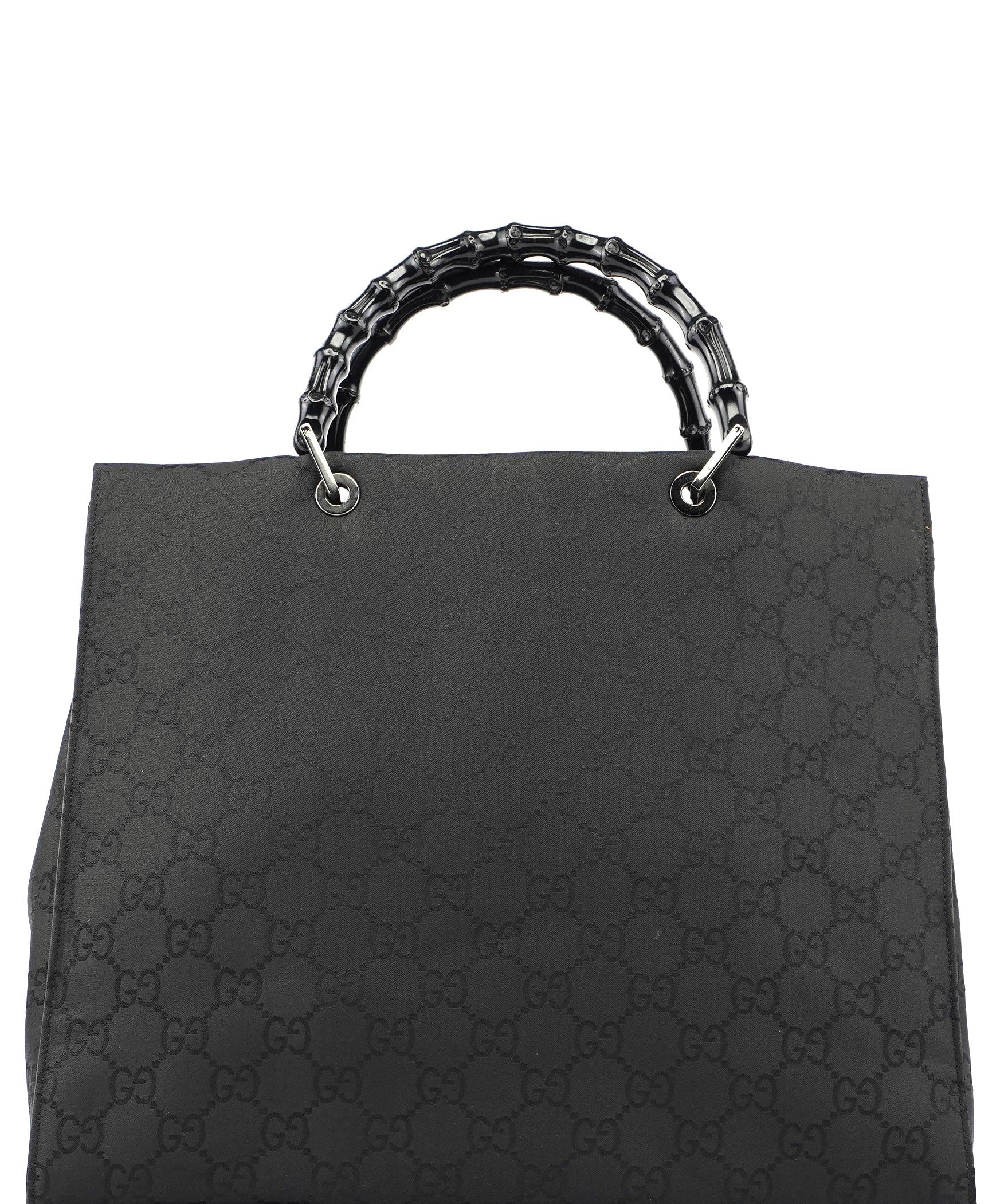 Gucci Black GG Bamboo Tote