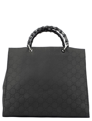 Gucci Black GG Bamboo Tote