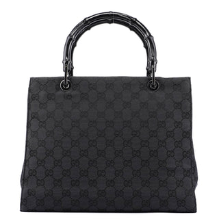 Gucci Black GG Bamboo Tote