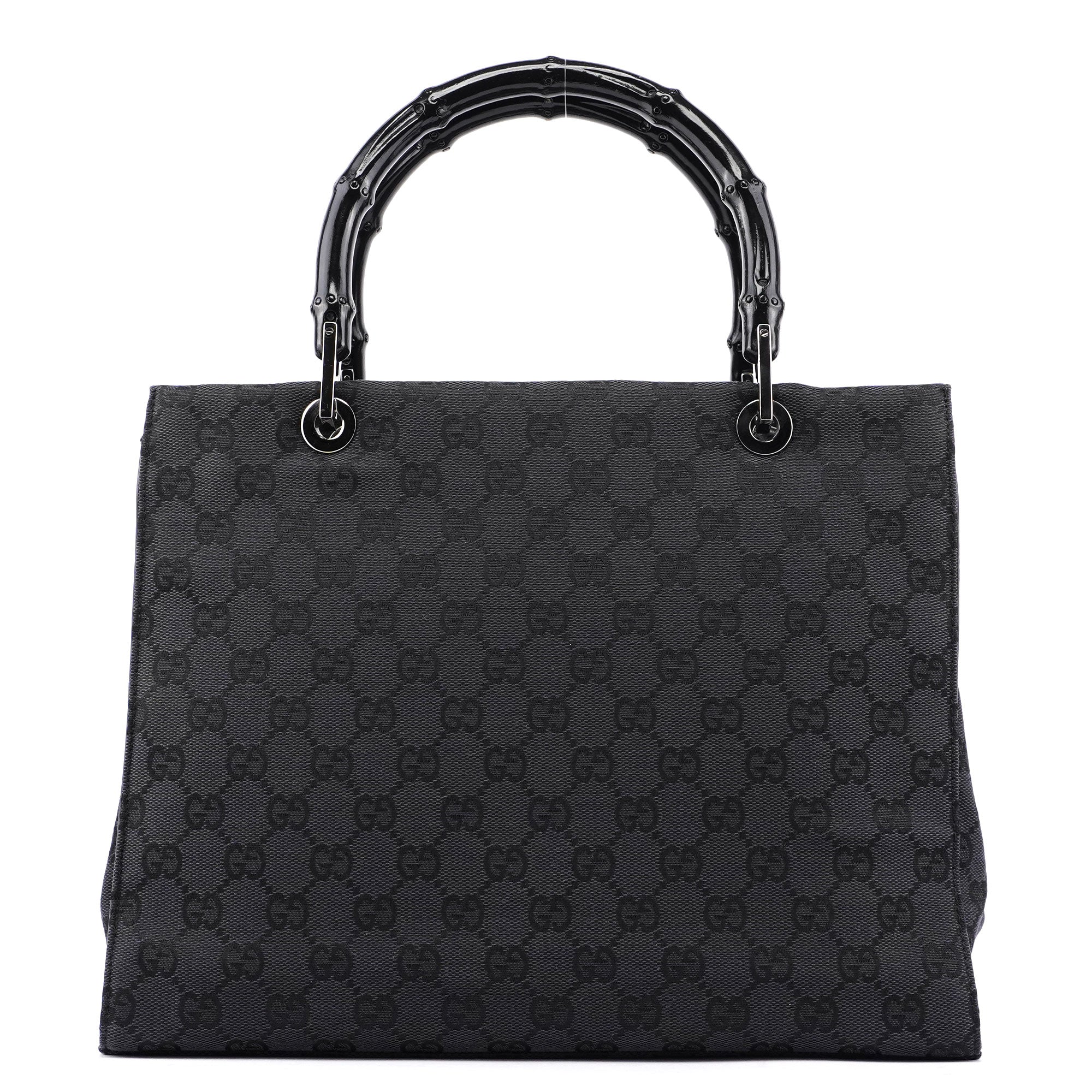 Gucci Black GG Bamboo Tote