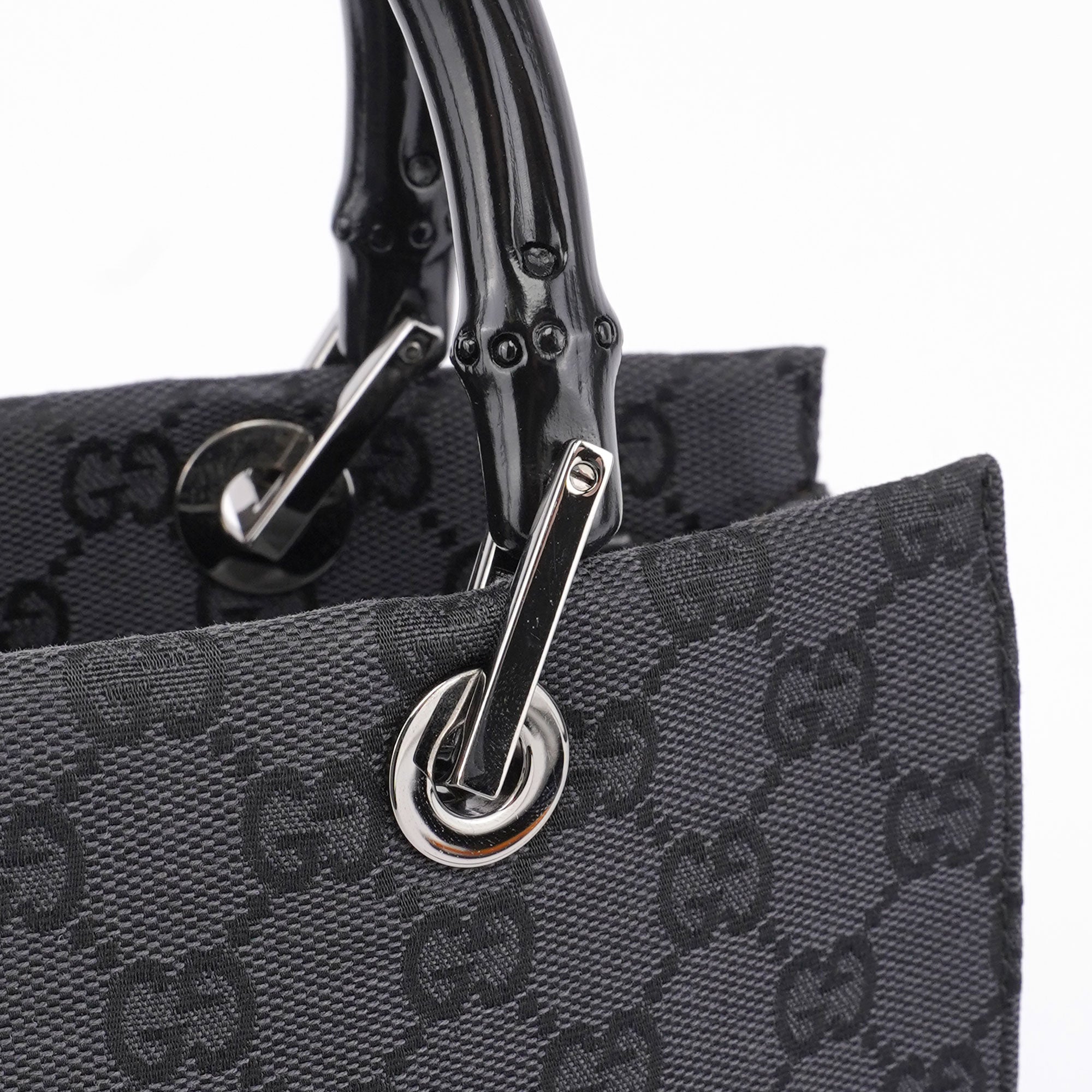 Gucci Black GG Bamboo Tote