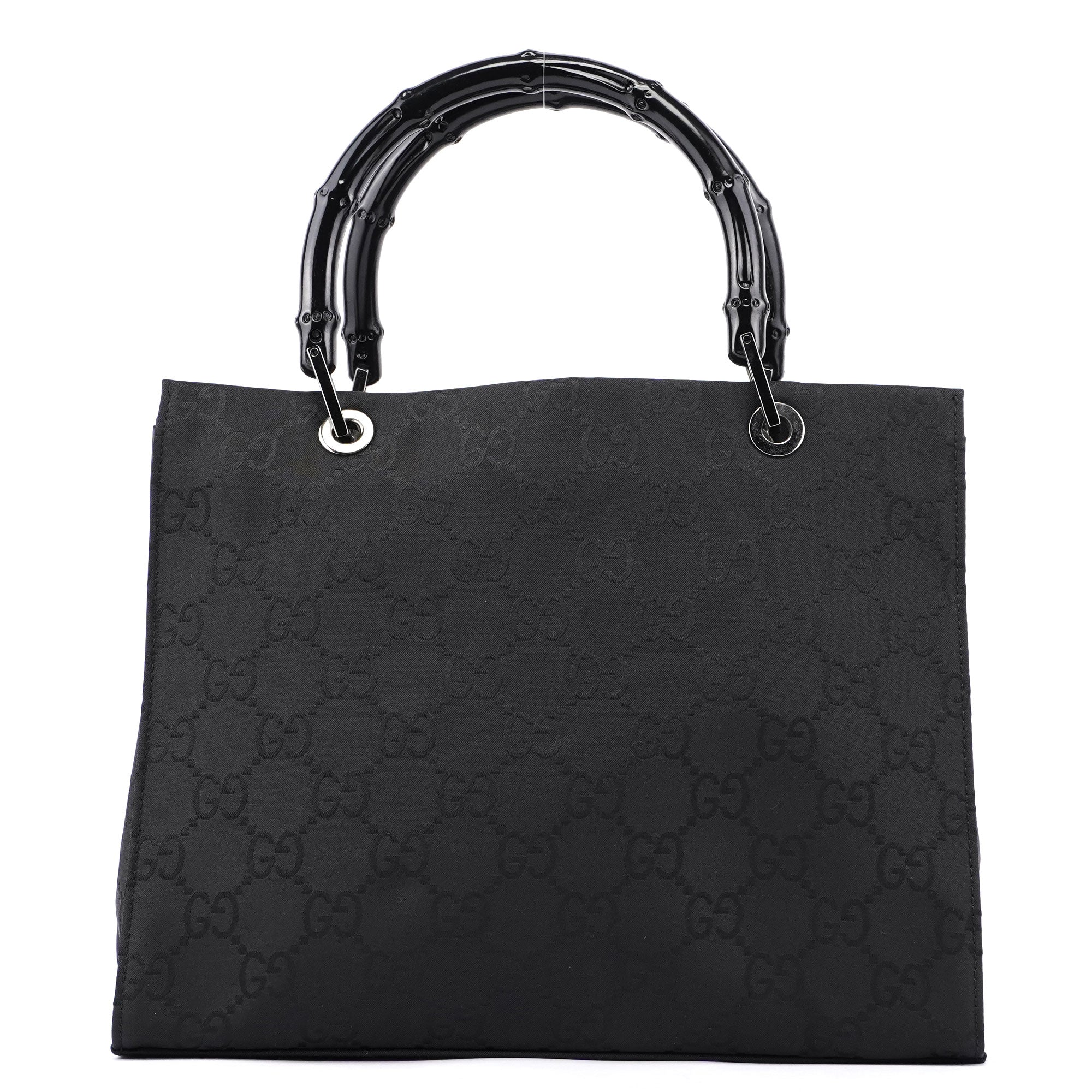 Gucci Black GG Bamboo Tote