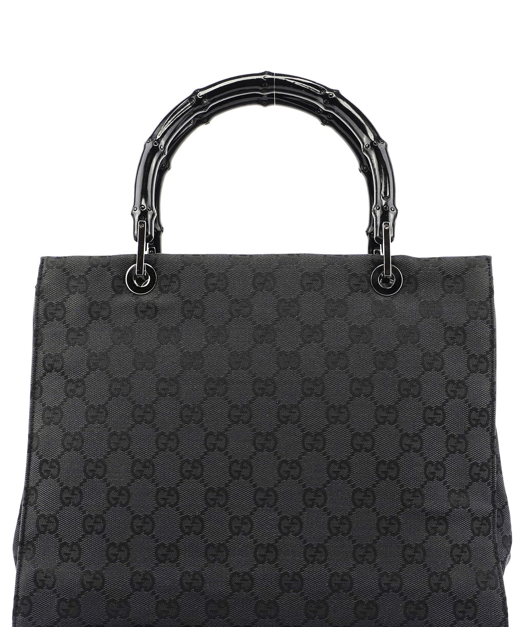Gucci Black GG Bamboo Tote