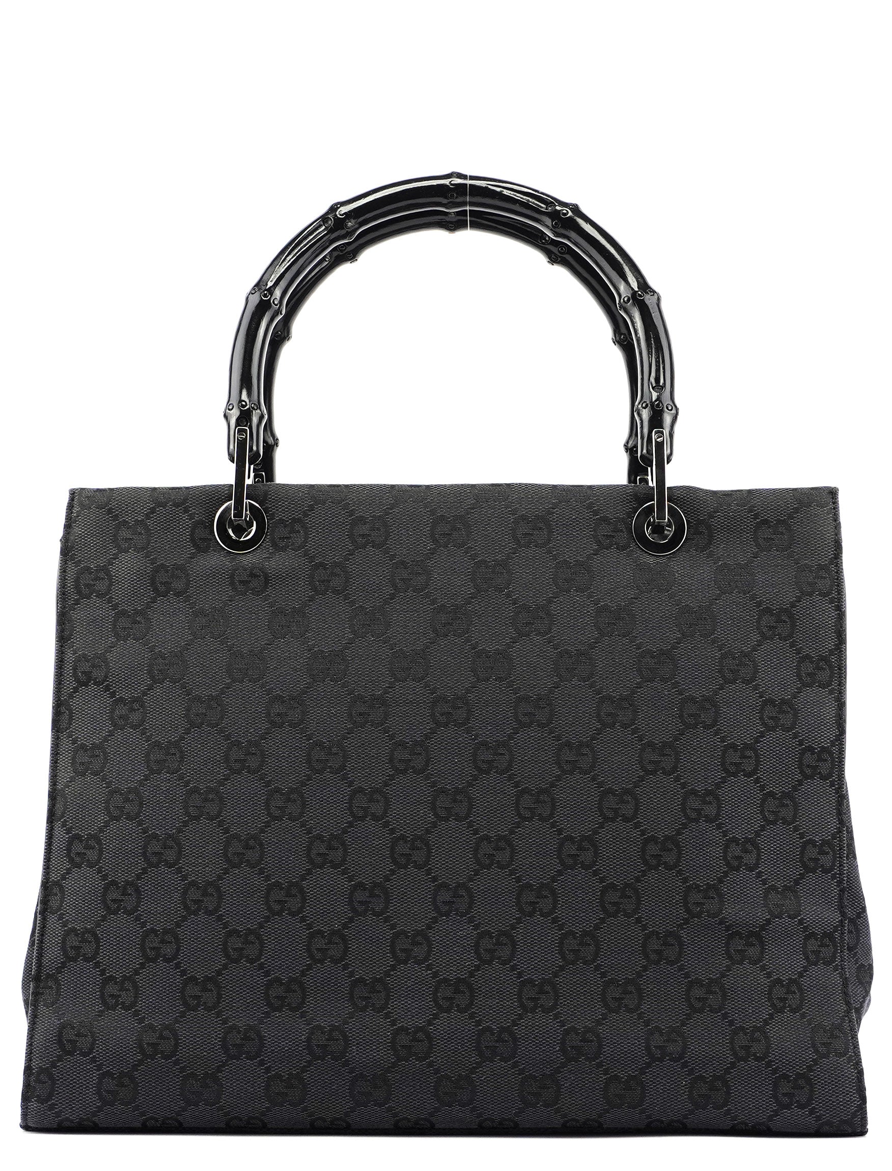 Gucci Black GG Bamboo Tote