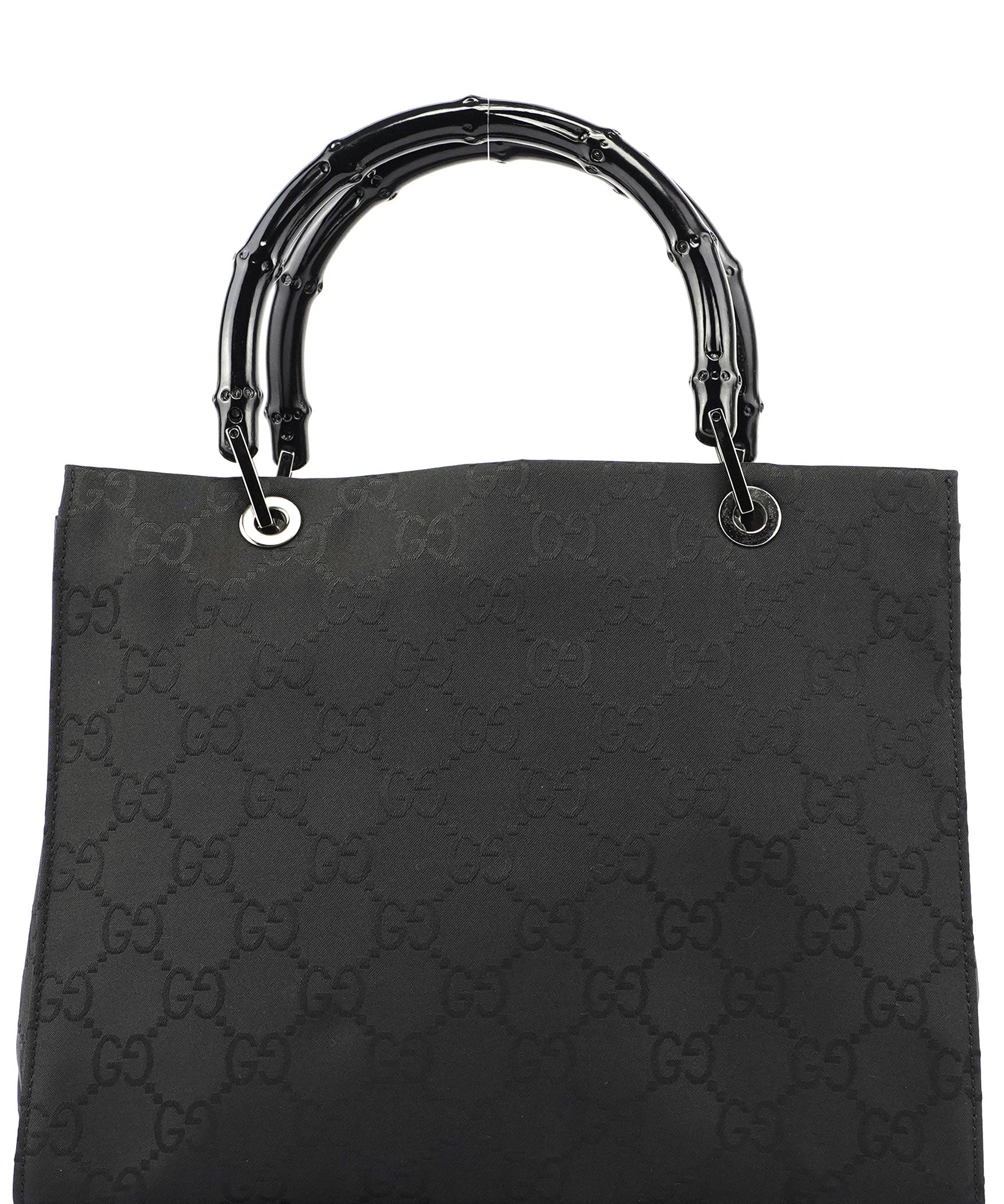 Gucci Black GG Bamboo Tote