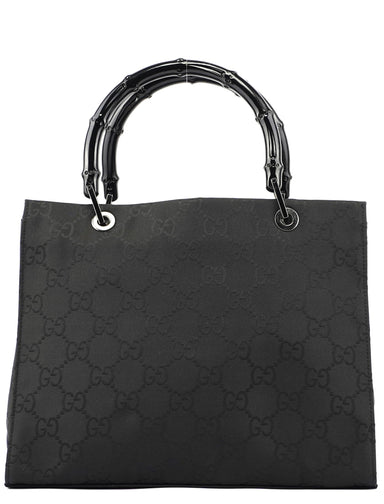 Gucci Black GG Bamboo Tote