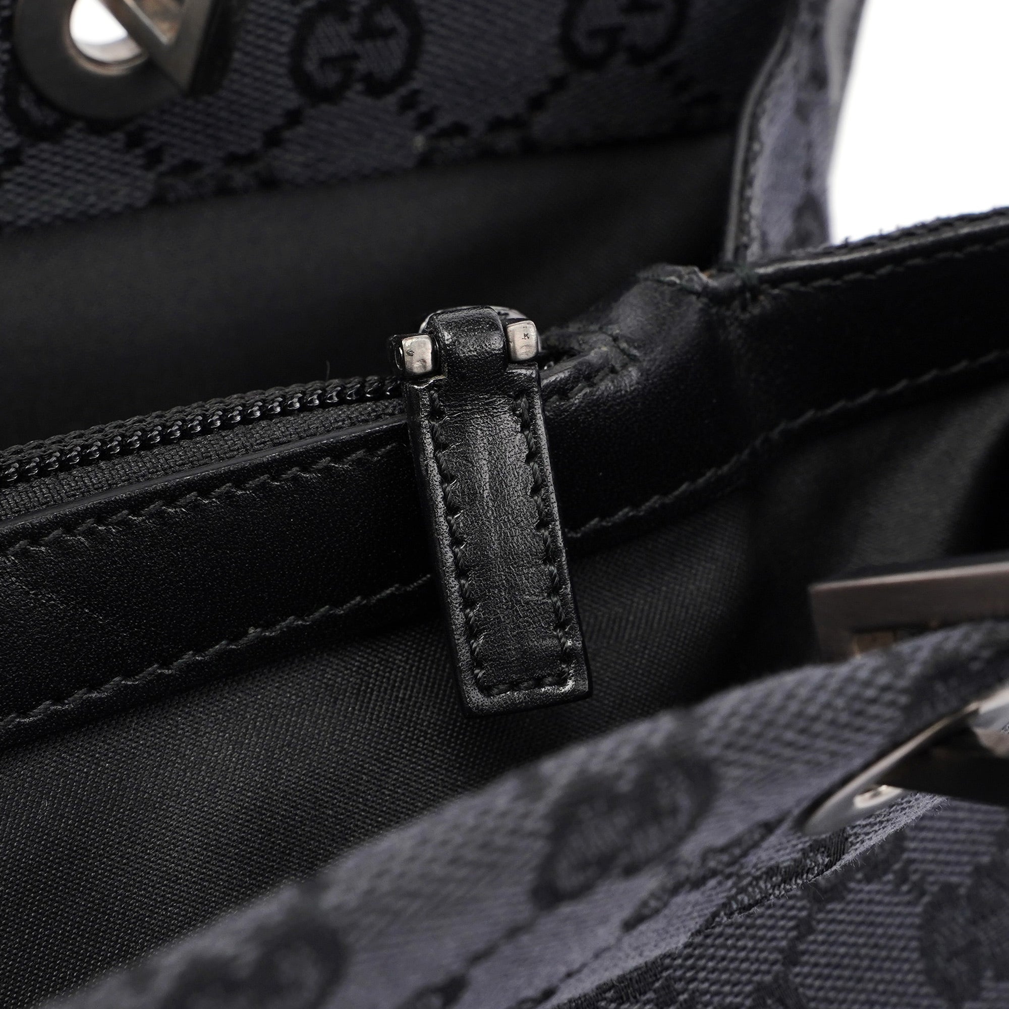 Gucci Sac cabas Bamboo en toile GG noire