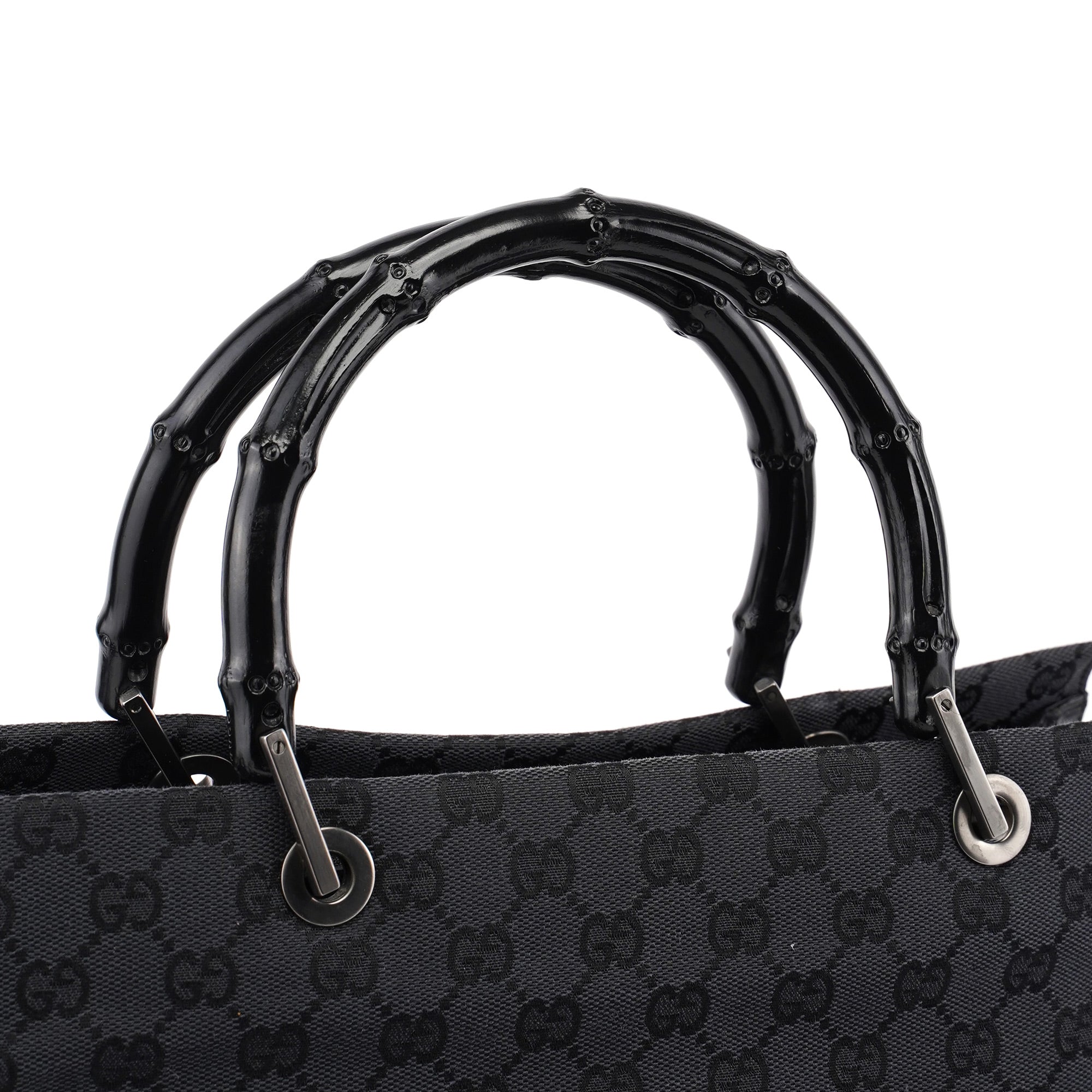 Gucci Black GG Bamboo Tote