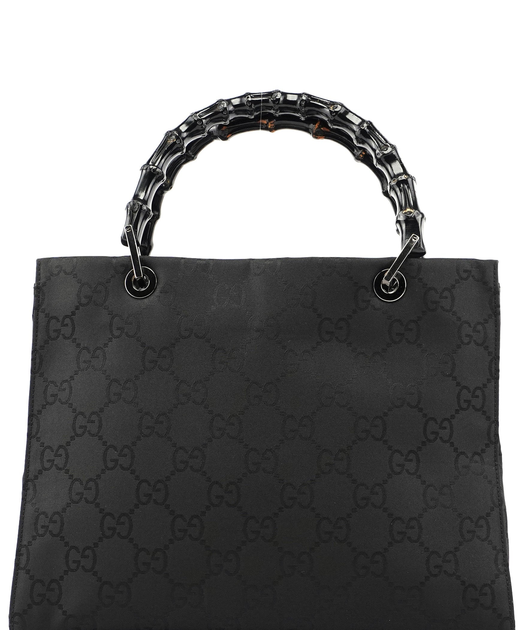 Gucci Black GG Bamboo Tote
