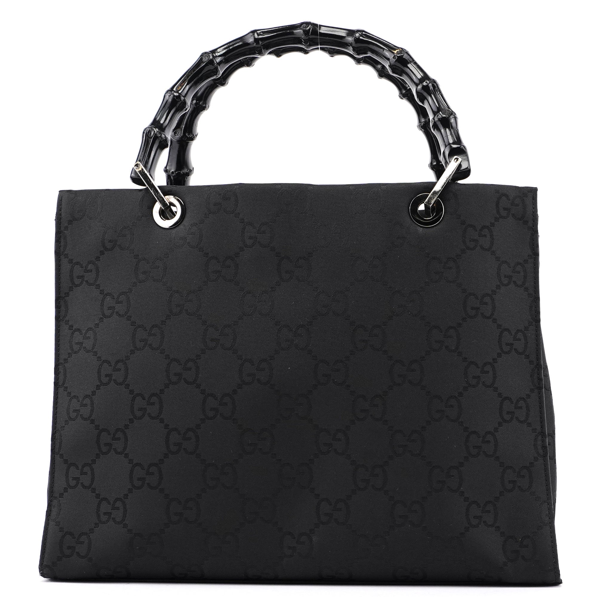 Gucci Black GG Bamboo Tote