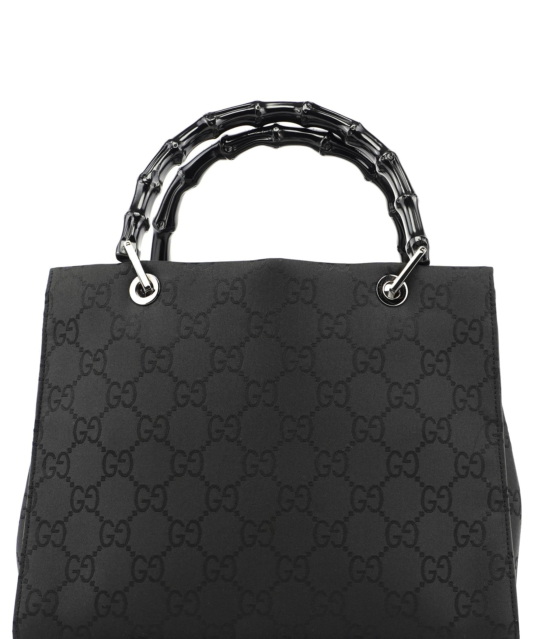Gucci Black GG Bamboo Tote