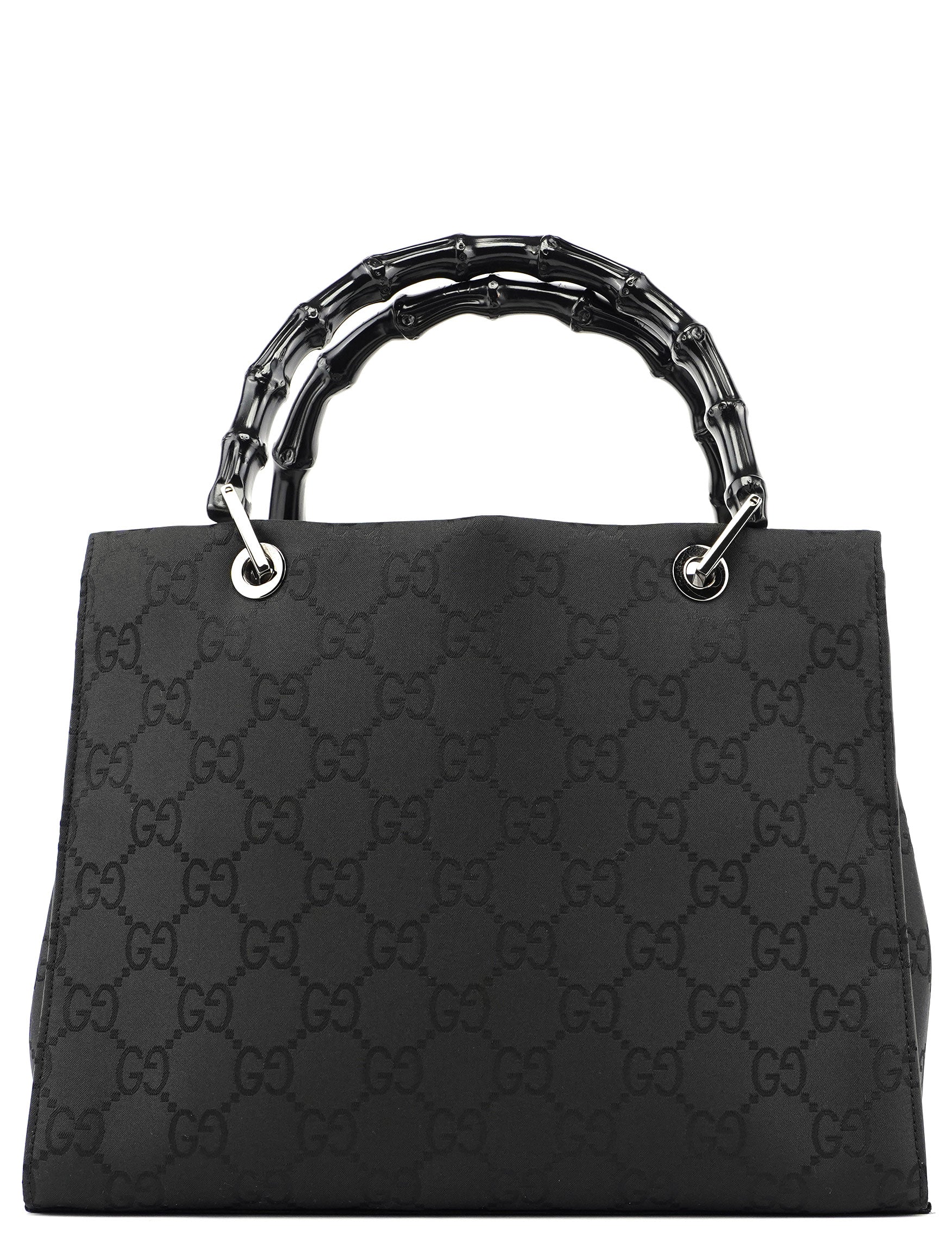 Gucci Black GG Bamboo Tote