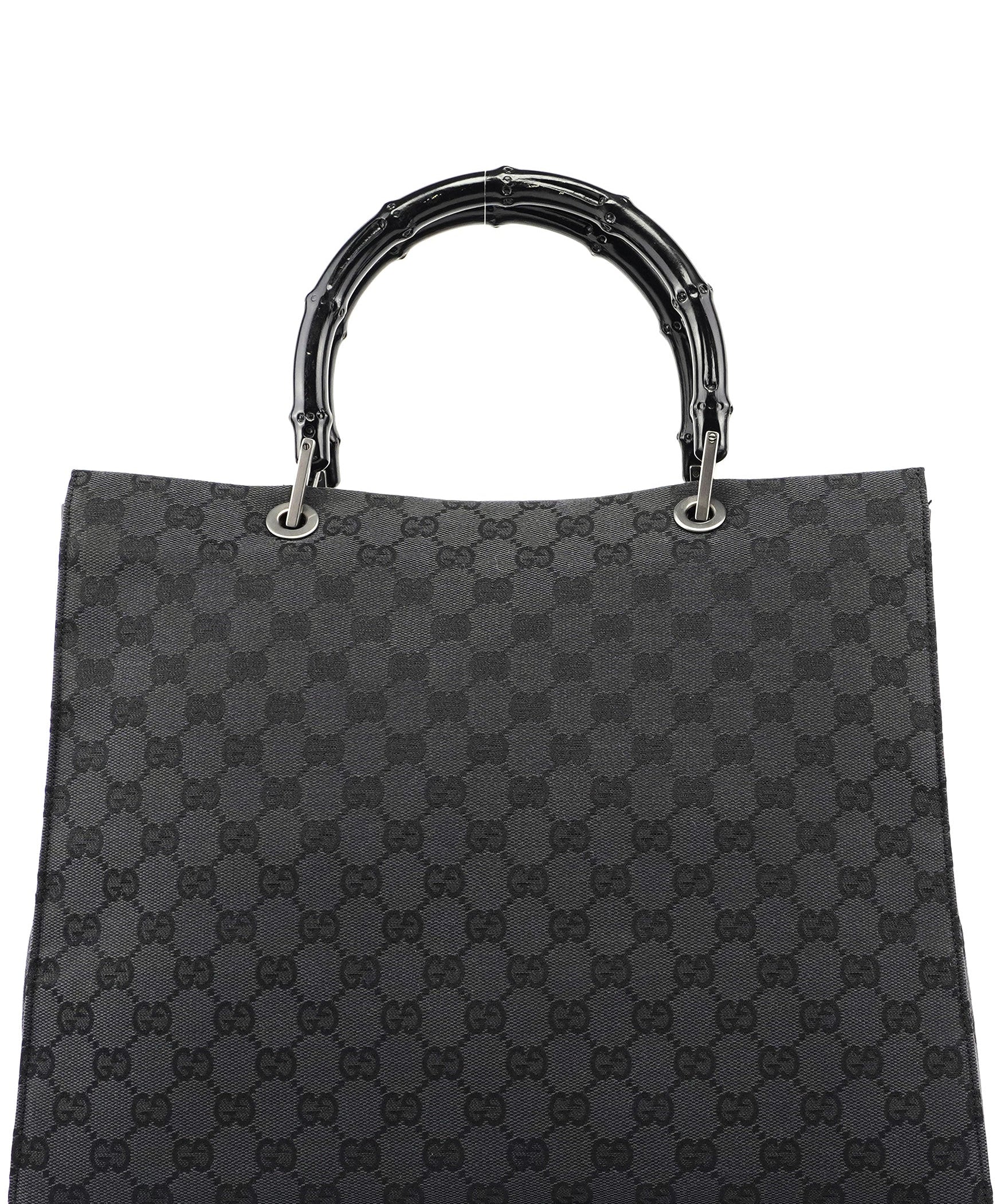 Gucci Black GG Bamboo Tote