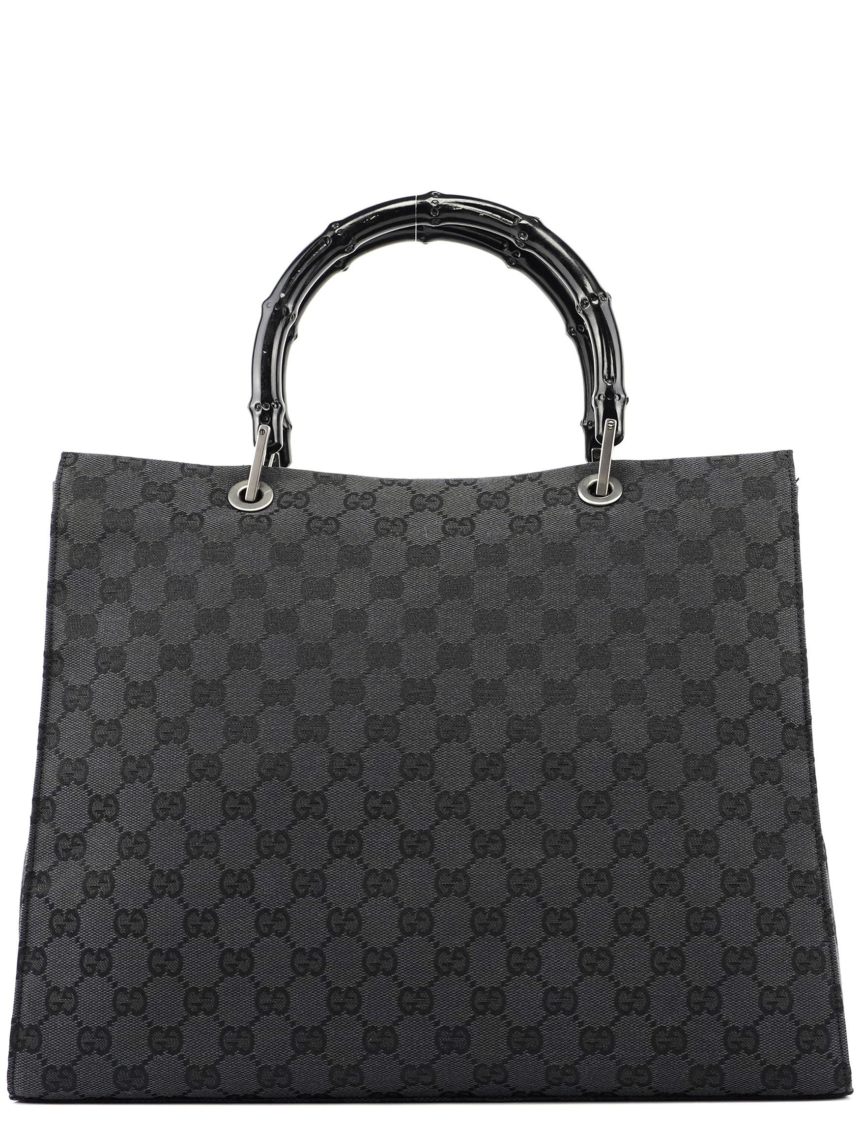 Gucci Black GG Bamboo Tote