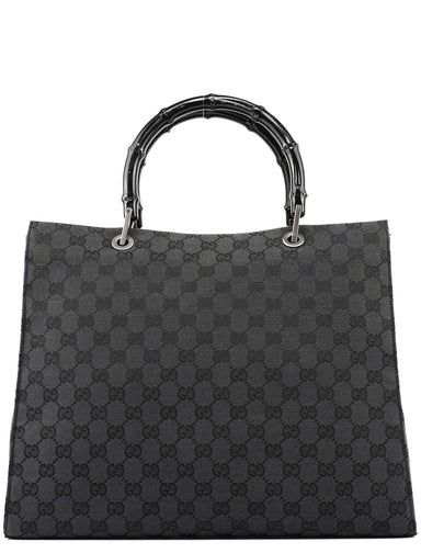 Gucci Black GG Bamboo Tote