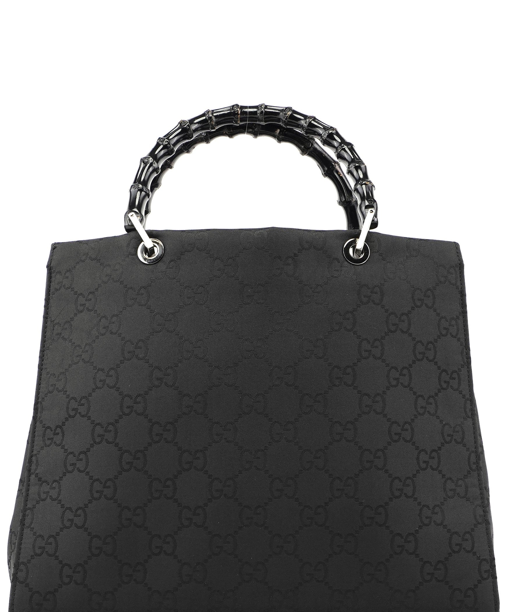 Gucci Black GG Bamboo Tote