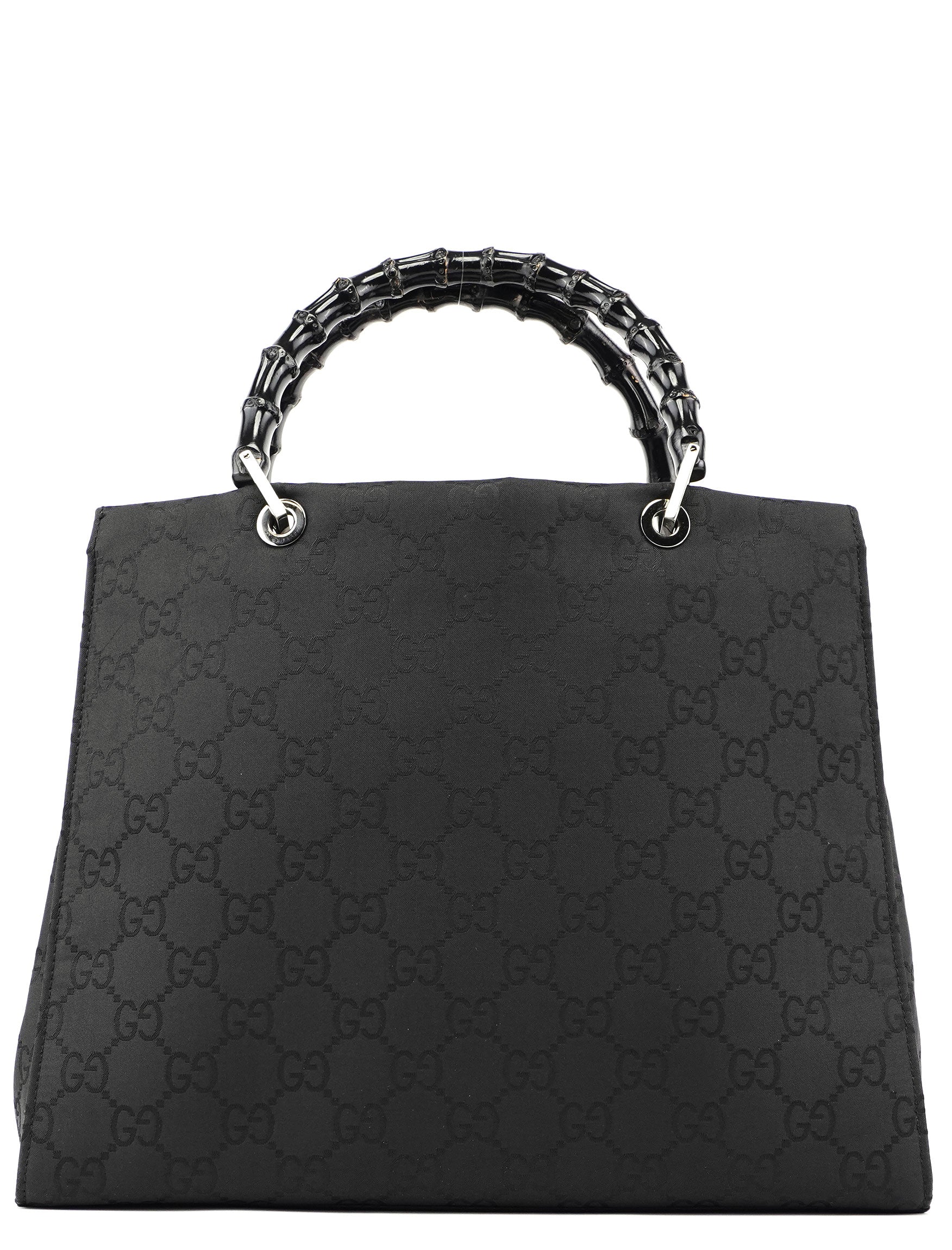 Gucci Black GG Bamboo Tote