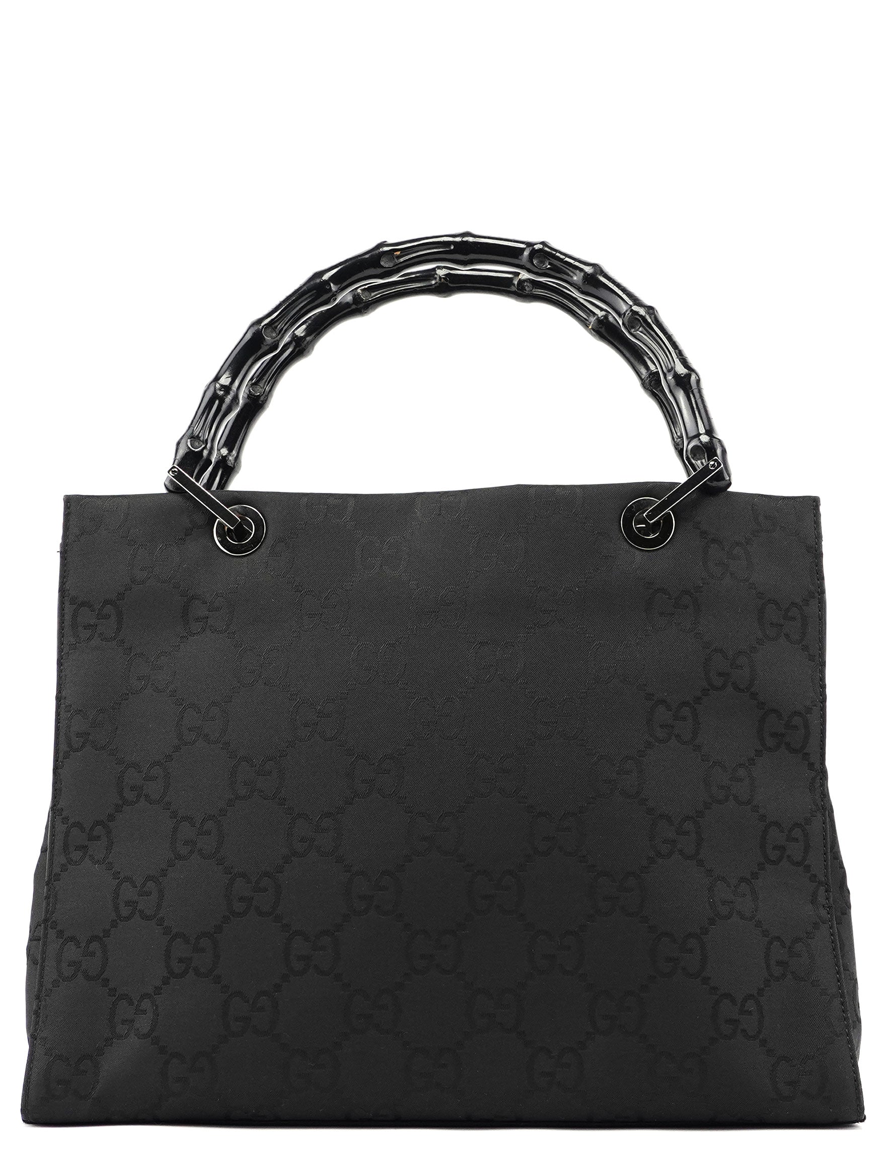 Gucci Black GG Bamboo Tote