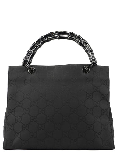 Gucci Black GG Bamboo Tote