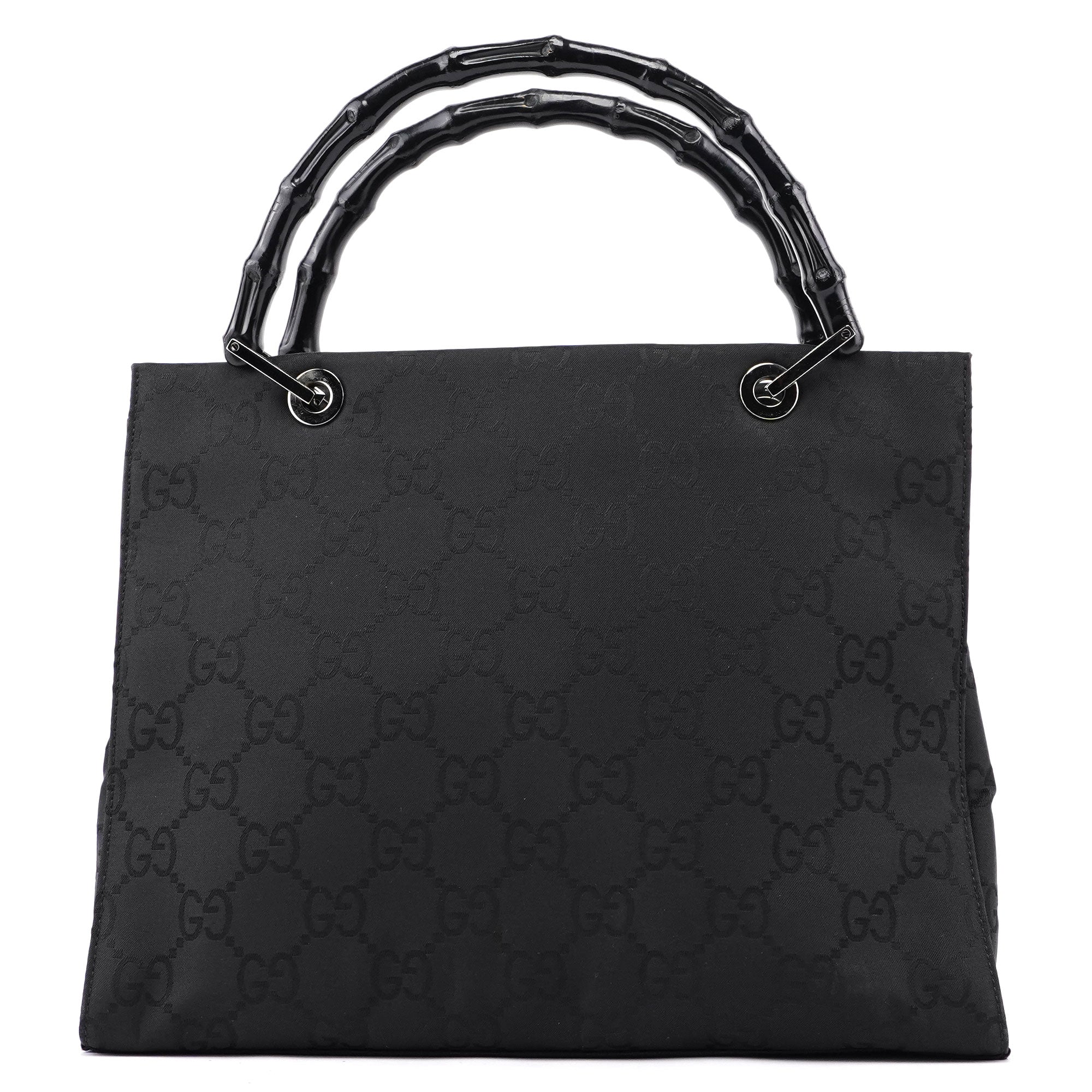 Gucci Black GG Bamboo Tote