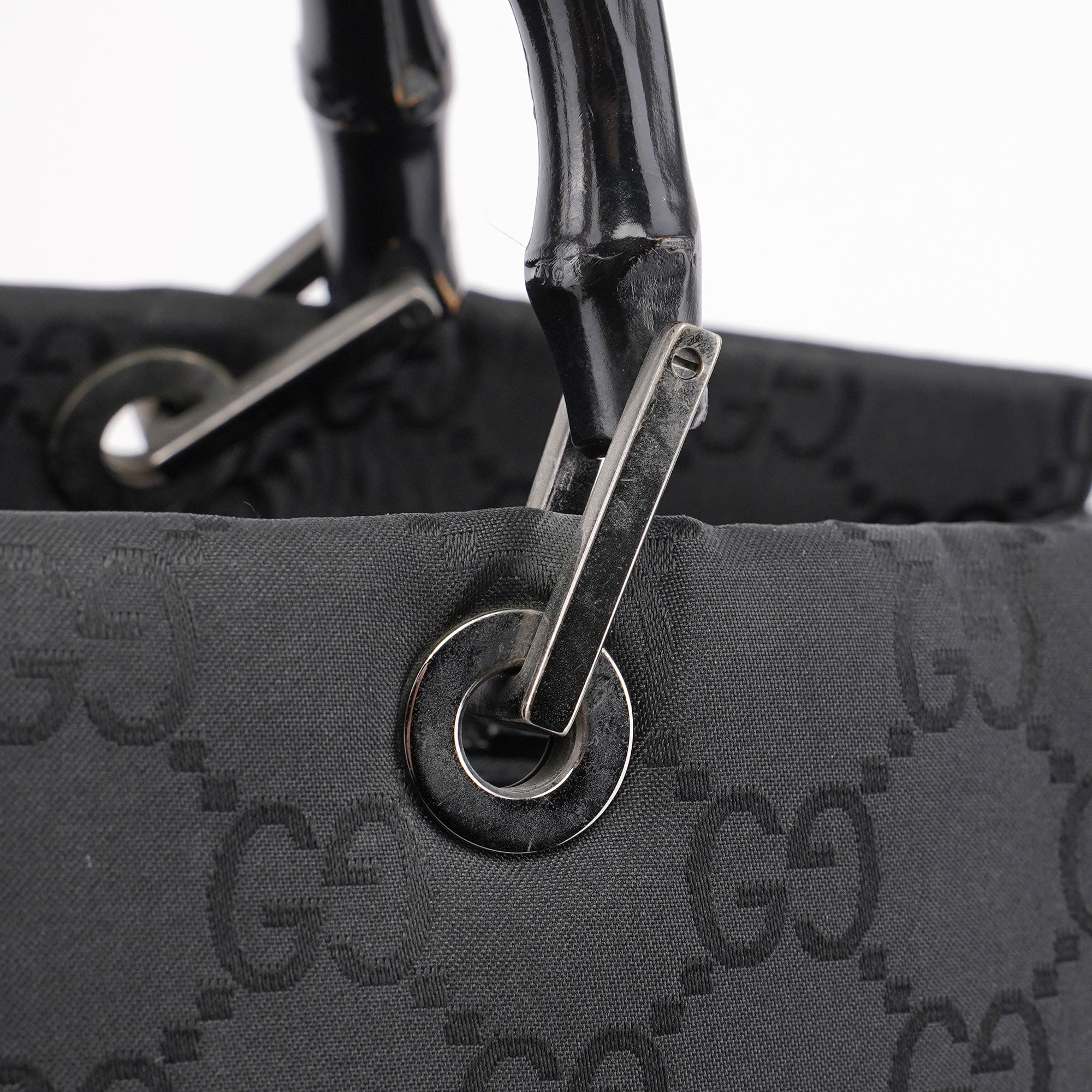 Gucci Black GG Bamboo Tote