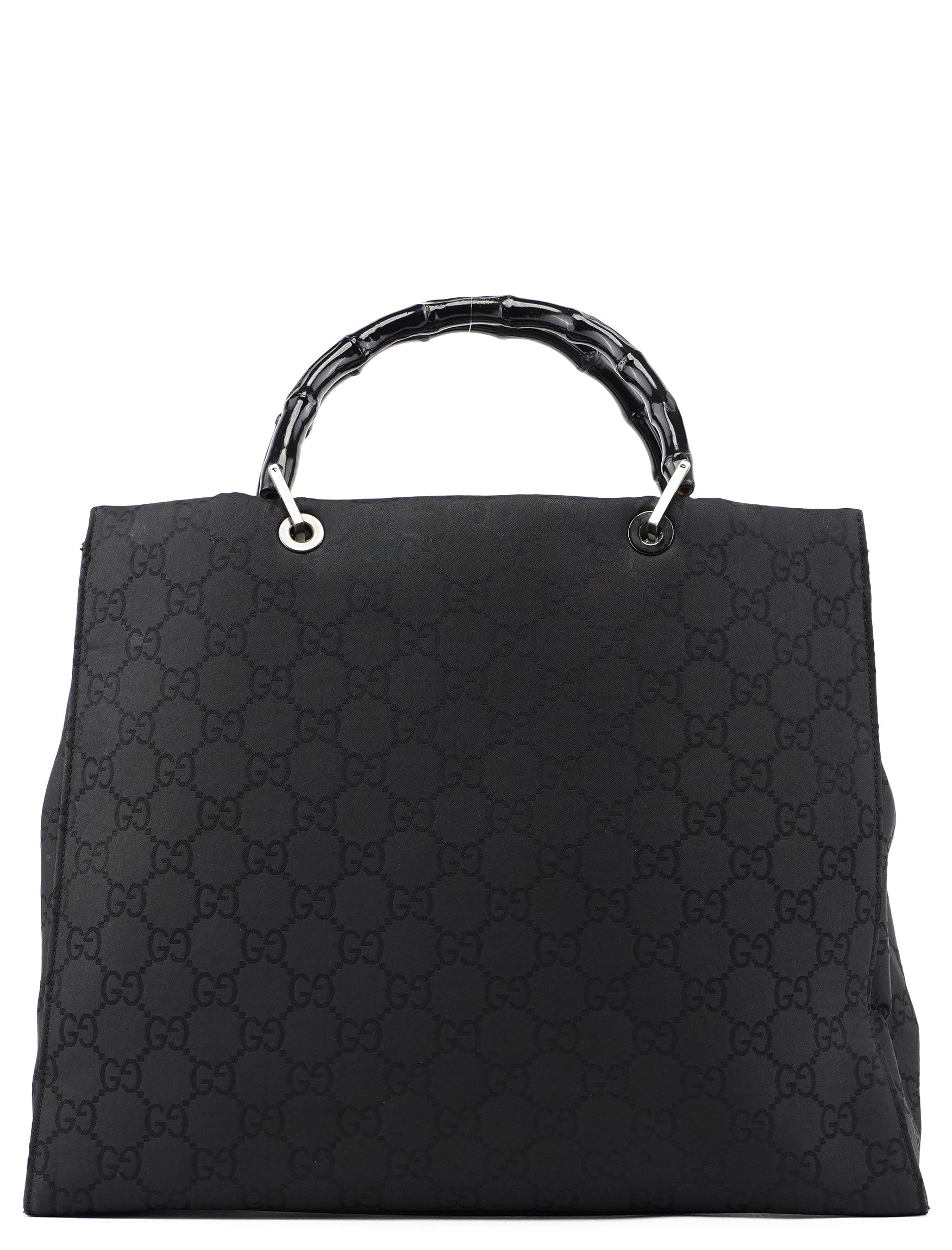 Gucci Black GG Bamboo Tote