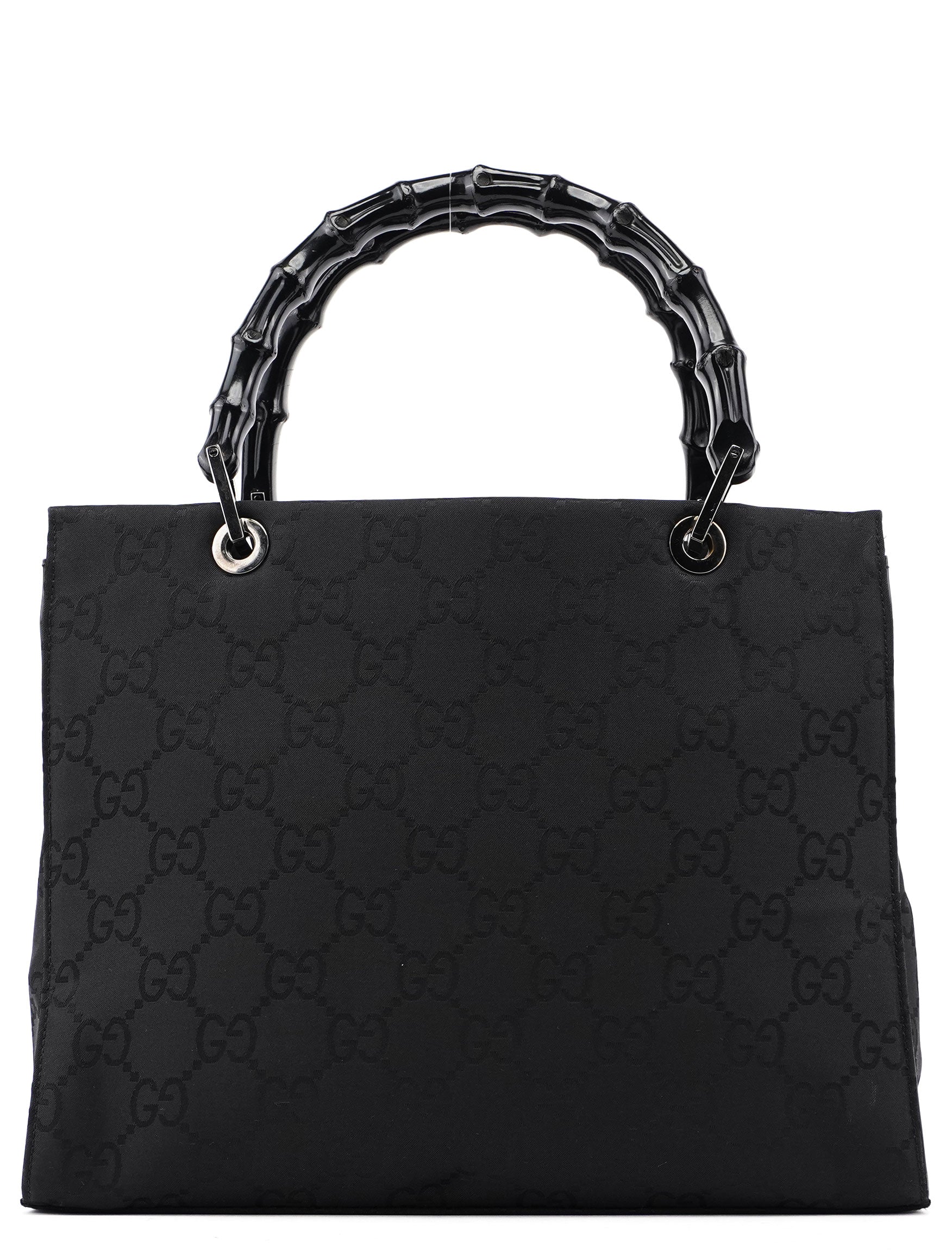 Gucci Black GG Bamboo Tote