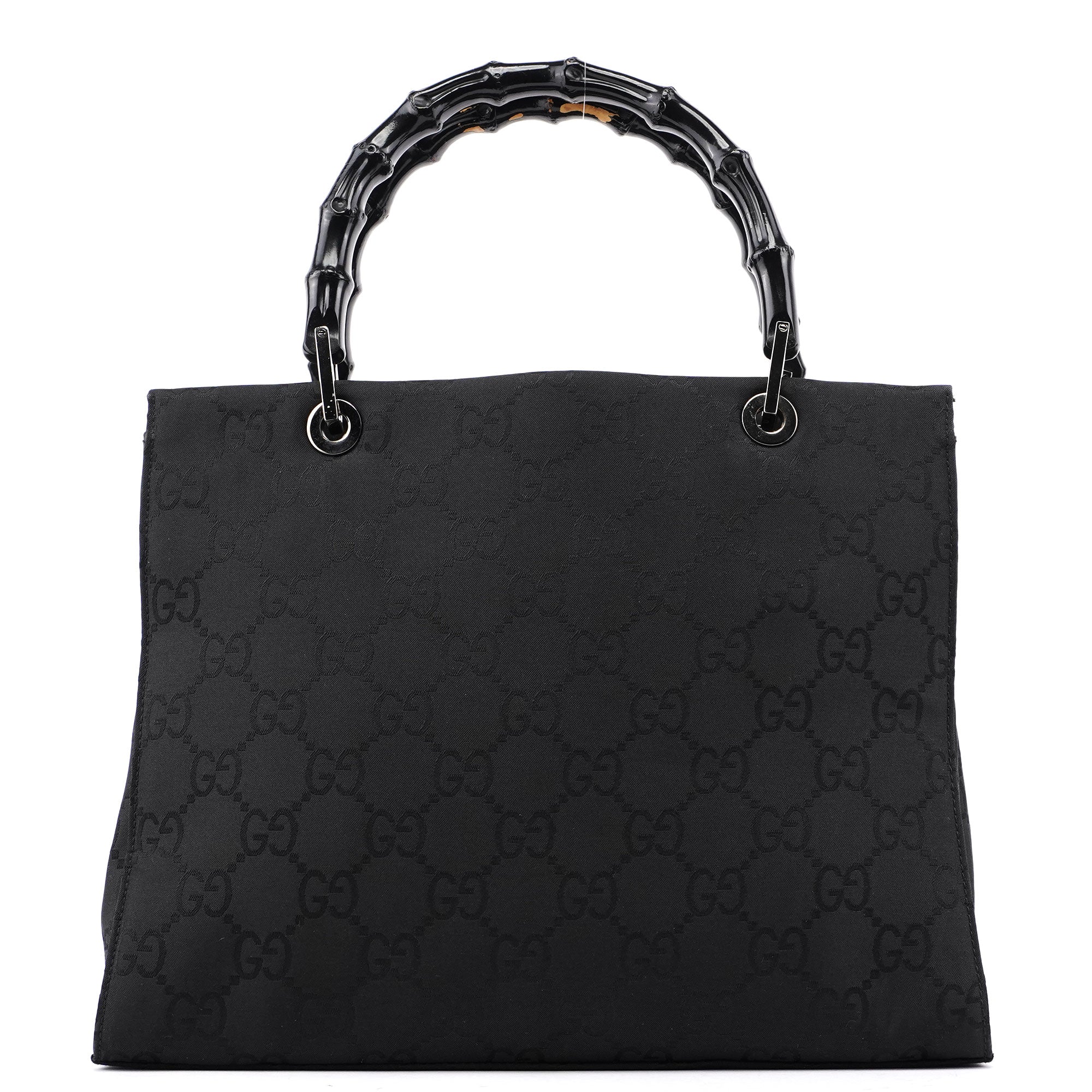 Gucci Black GG Bamboo Tote