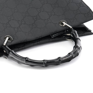 Gucci Black GG Bamboo Tote Bag