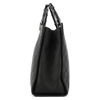 Gucci Black GG Bamboo Tote Bag